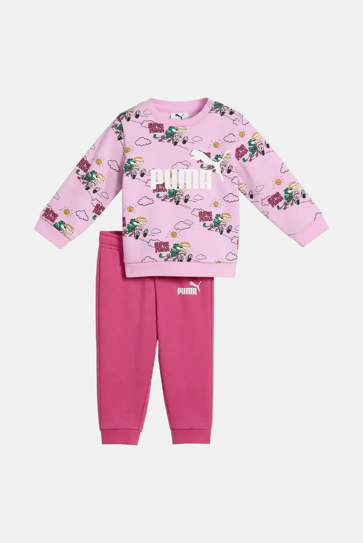PUMA Tuta FRUIT ANIMALS SUIT rosa per neonato con felpa a stampa grafica 638107 47 PUMA