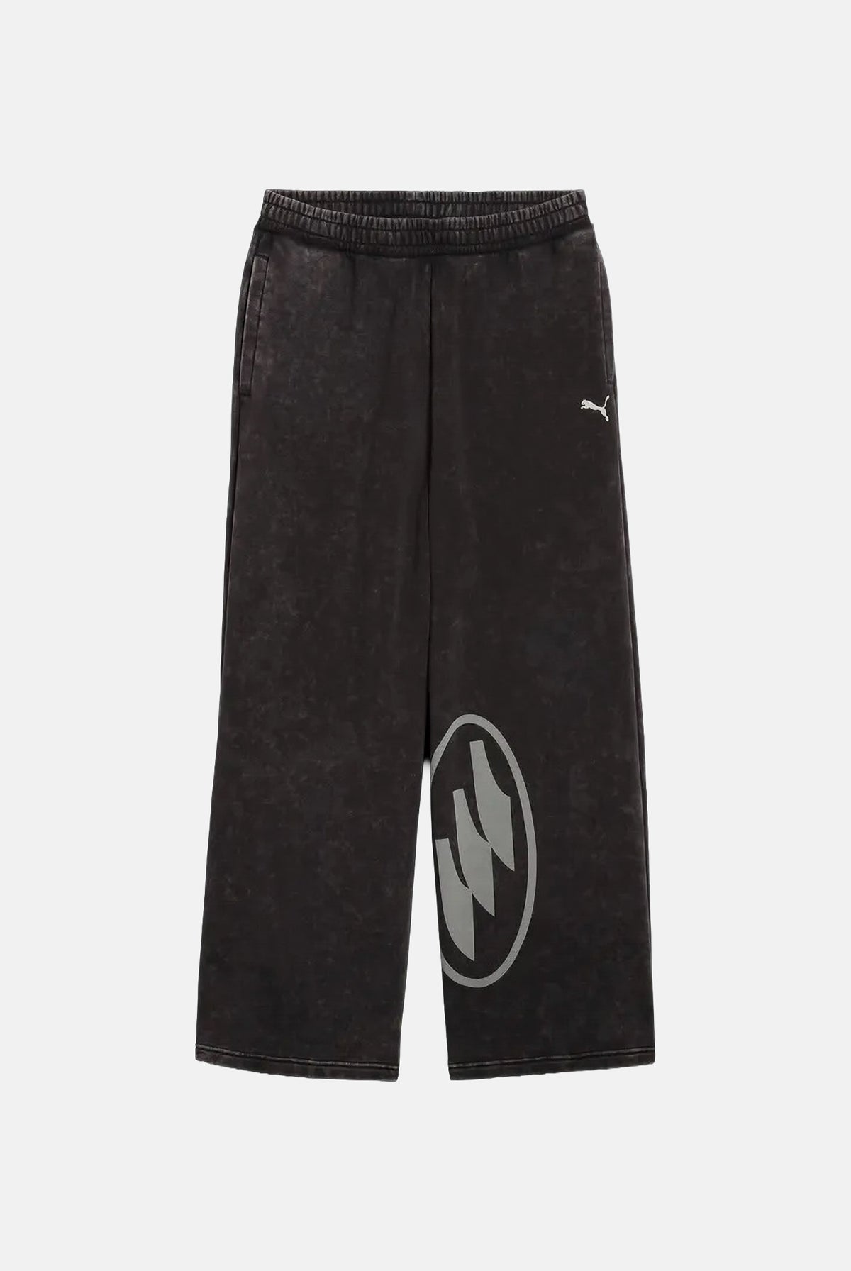 PUMA Pantaloni DARE TO WASHED grigio antracite per uomo con finitura effetto vissuto e maxi grafica 638731 01 PUMA