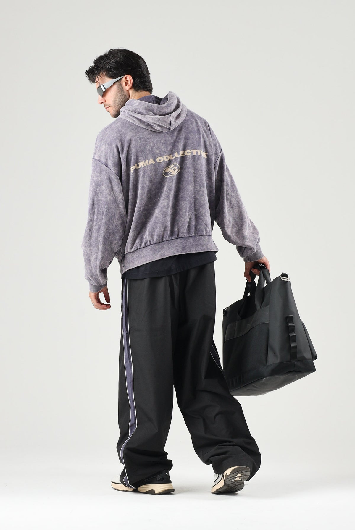 PUMA Felpa con cappuccio DARE TO WASHED viola per uomo e donna con fantasia lavaggio vintage 638738 35 PUMA