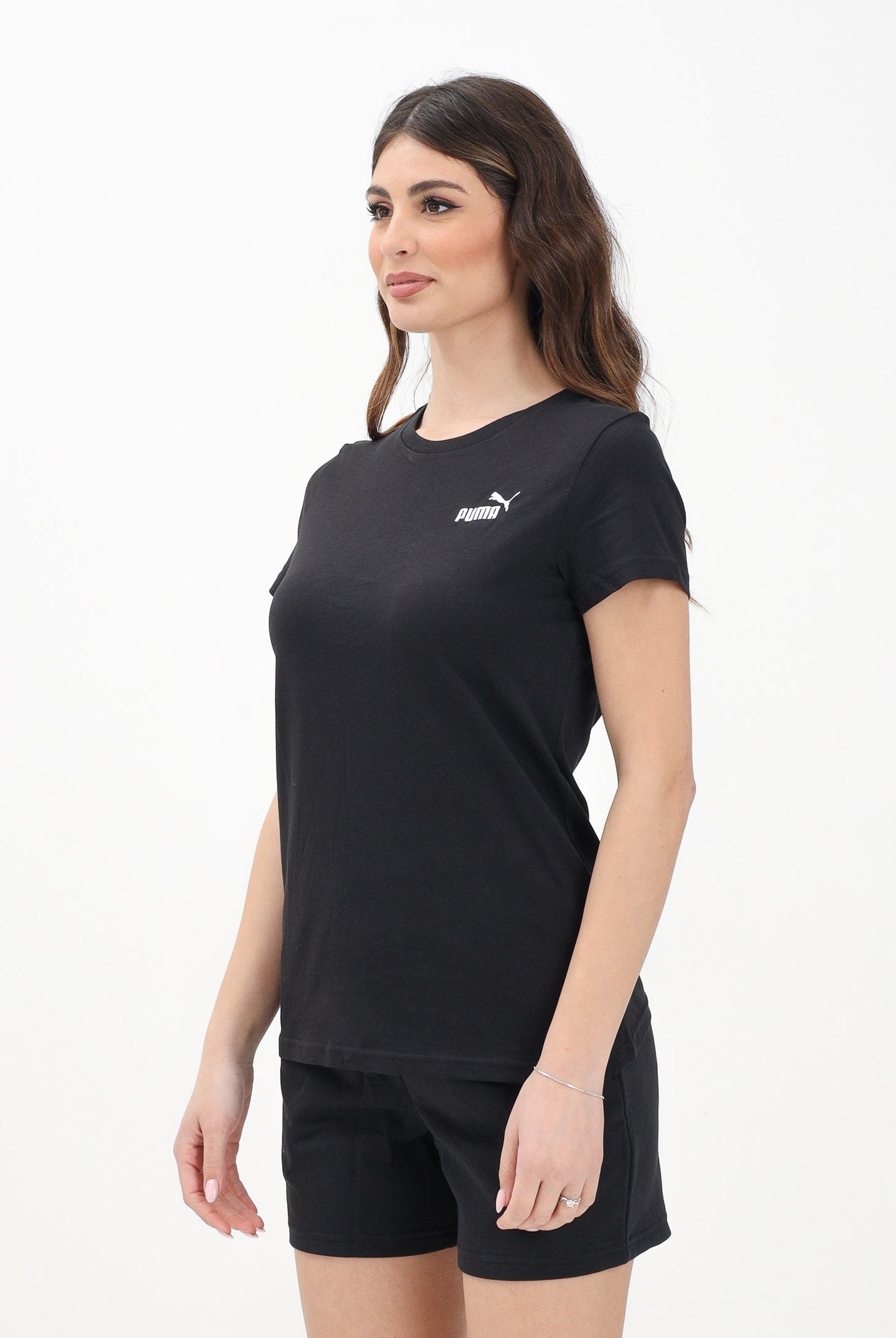 PUMA T-shirt a manica corta ESS Small N. 1 Logo nera da donna 682372 01 PUMA