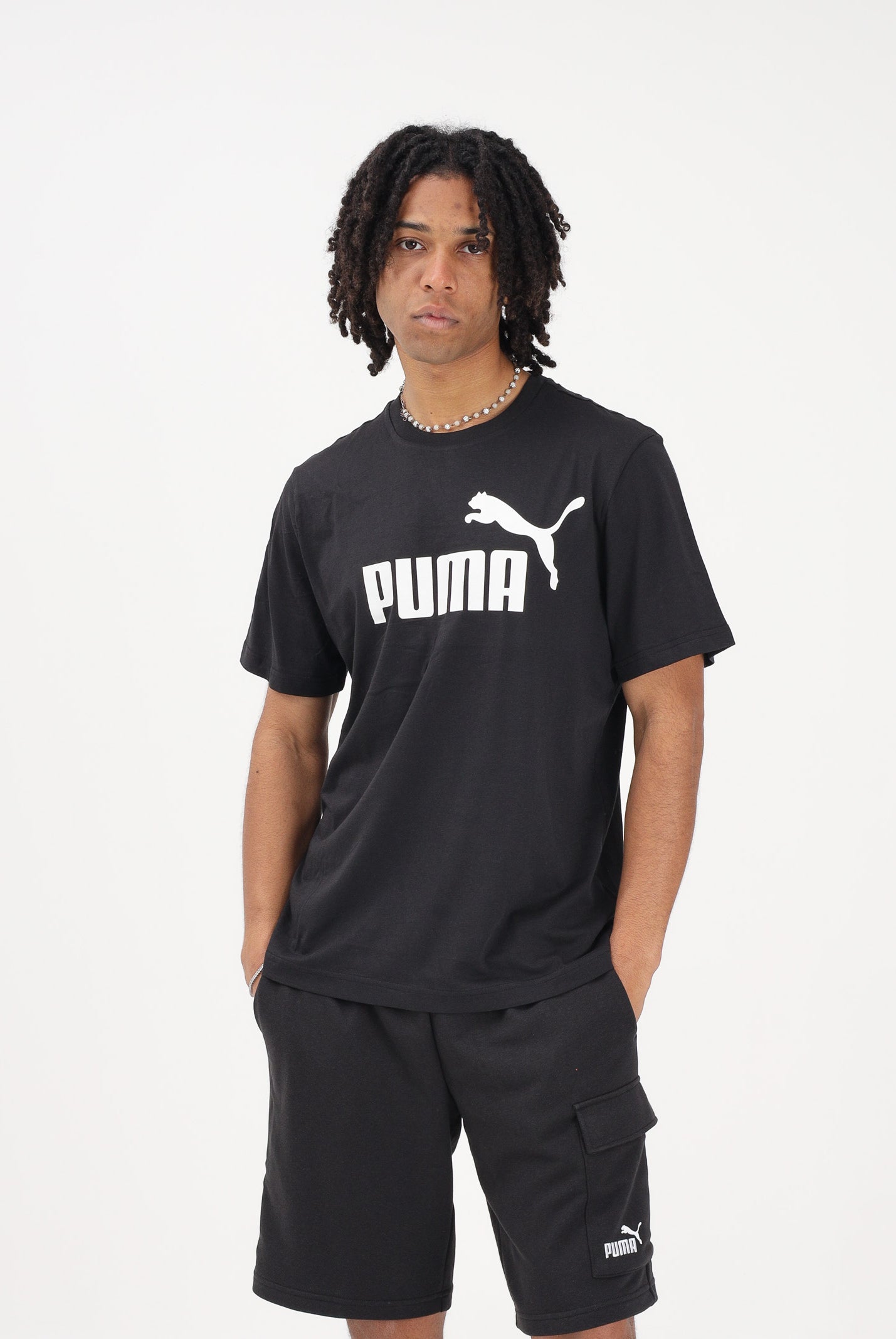 PUMA T-shirt a manica corta Essentials N. 1 nera da uomo 682532 01 PUMA