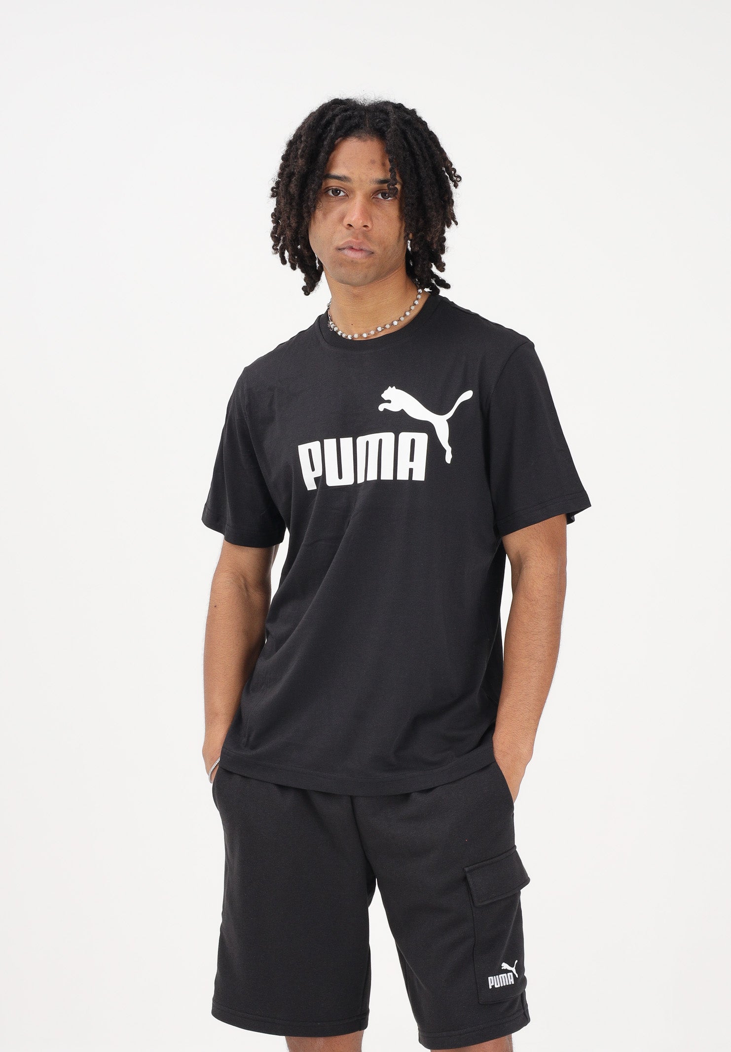 PUMA T-shirt a manica corta Essentials N. 1 nera da uomo 682532 01 PUMA