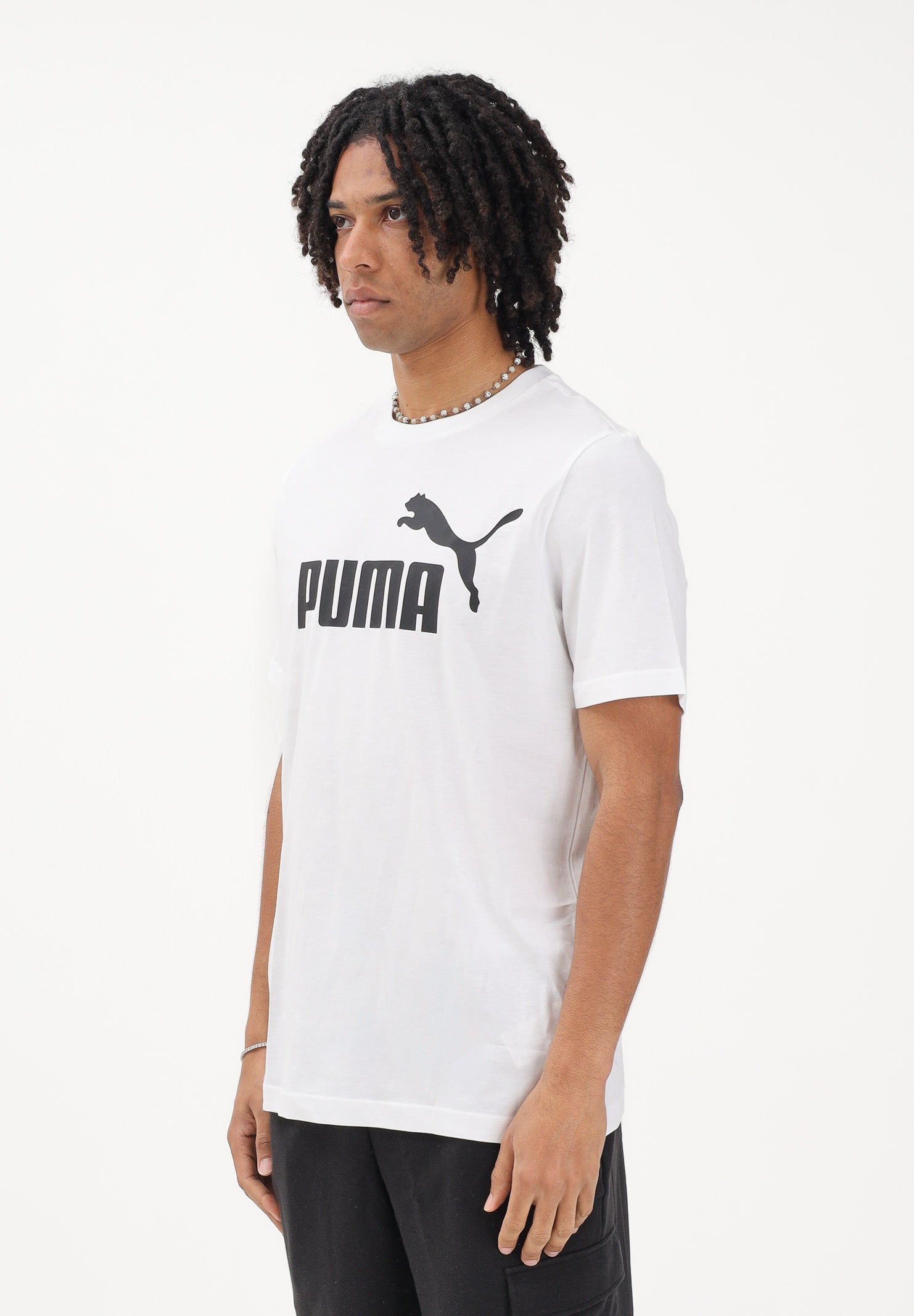PUMA T-shirt a manica corta Essentials N. 1 bianca da uomo 682532 02 PUMA