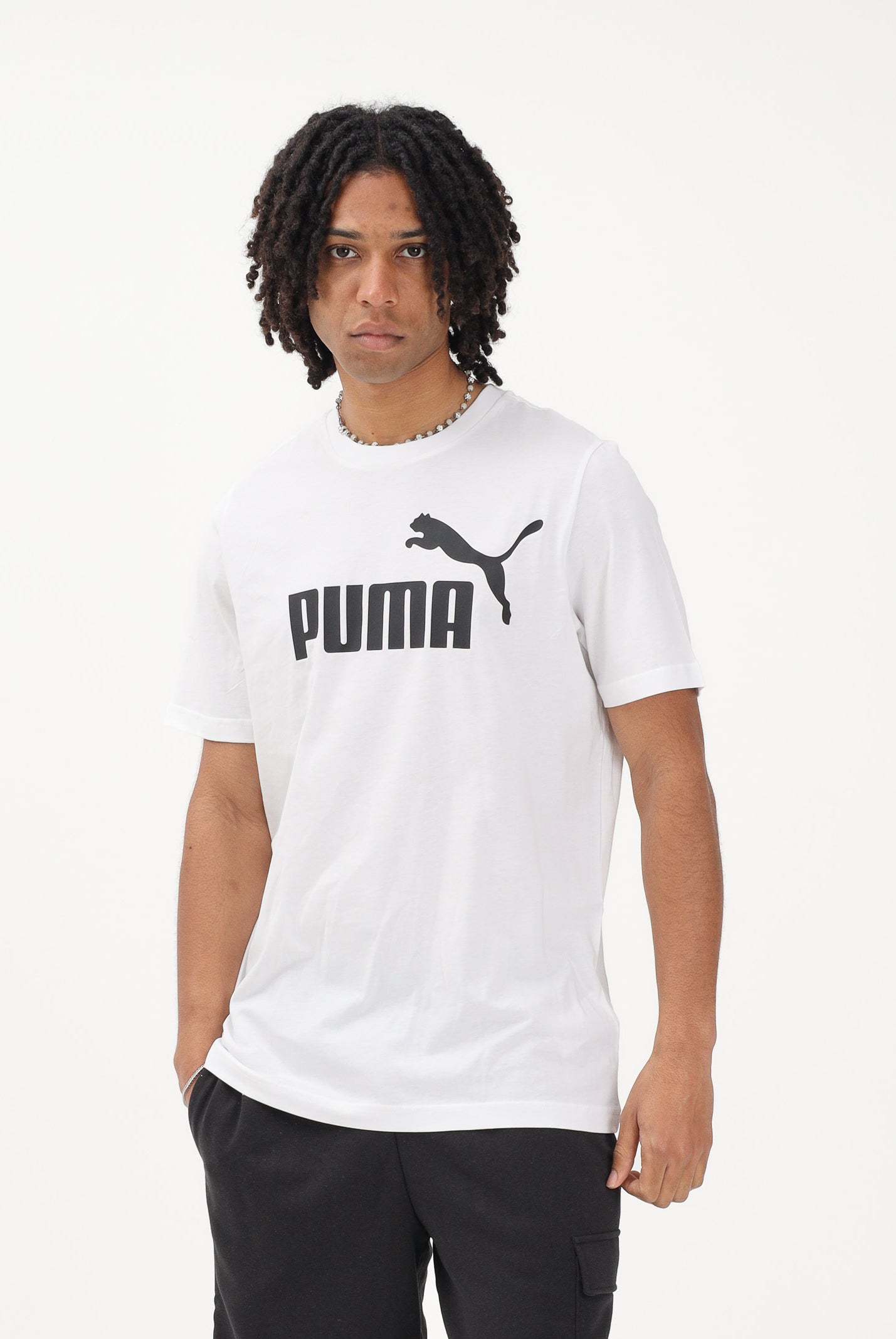 PUMA T-shirt a manica corta Essentials N. 1 bianca da uomo 682532 02 PUMA