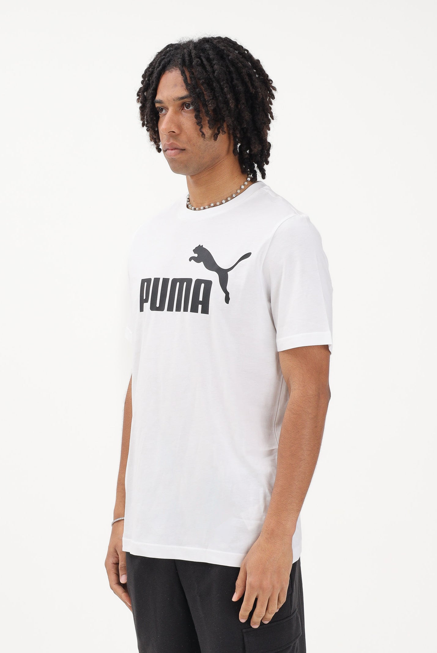 PUMA T-shirt a manica corta Essentials N. 1 bianca da uomo 682532 02 PUMA