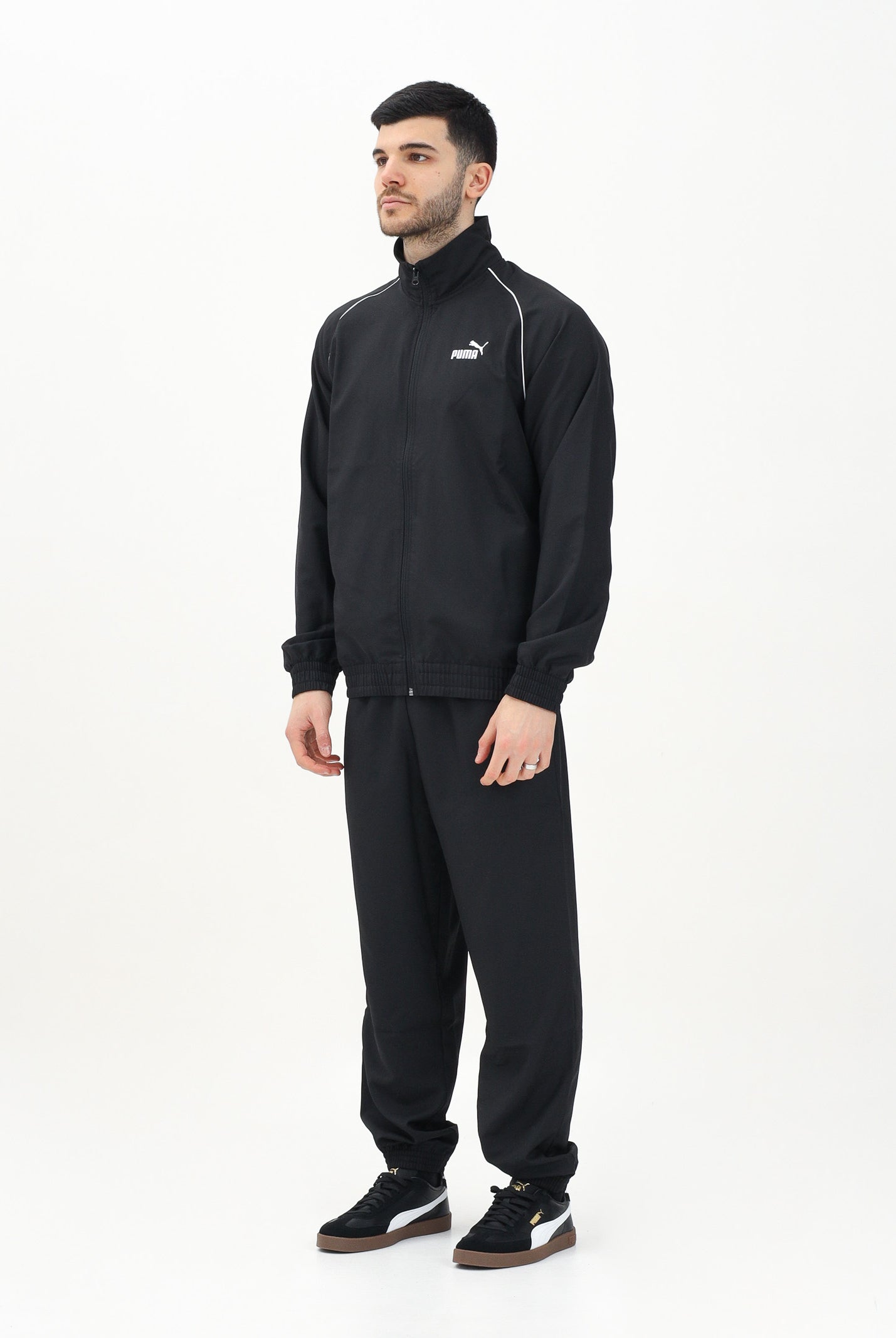 PUMA Tuta nera da uomo con piping intrecciato 684849 01 PUMA