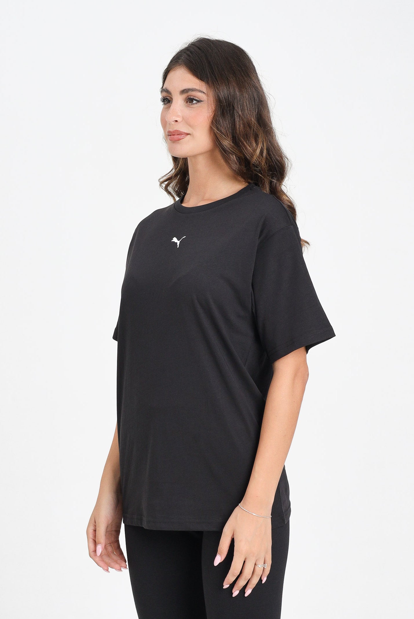PUMA T-shirt a manica corta ESS Relaxed nera da donna 684971 01 PUMA