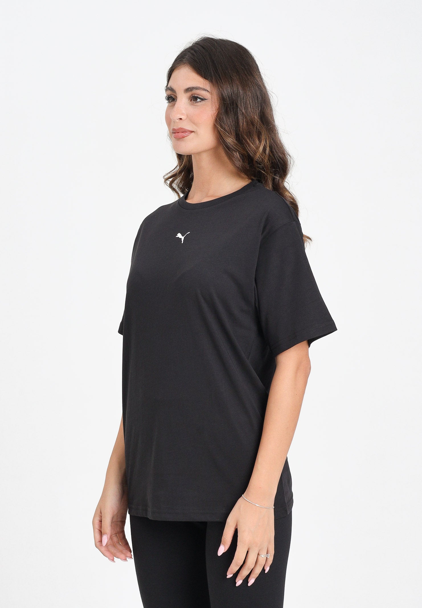PUMA T-shirt a manica corta ESS Relaxed nera da donna 684971 01 PUMA