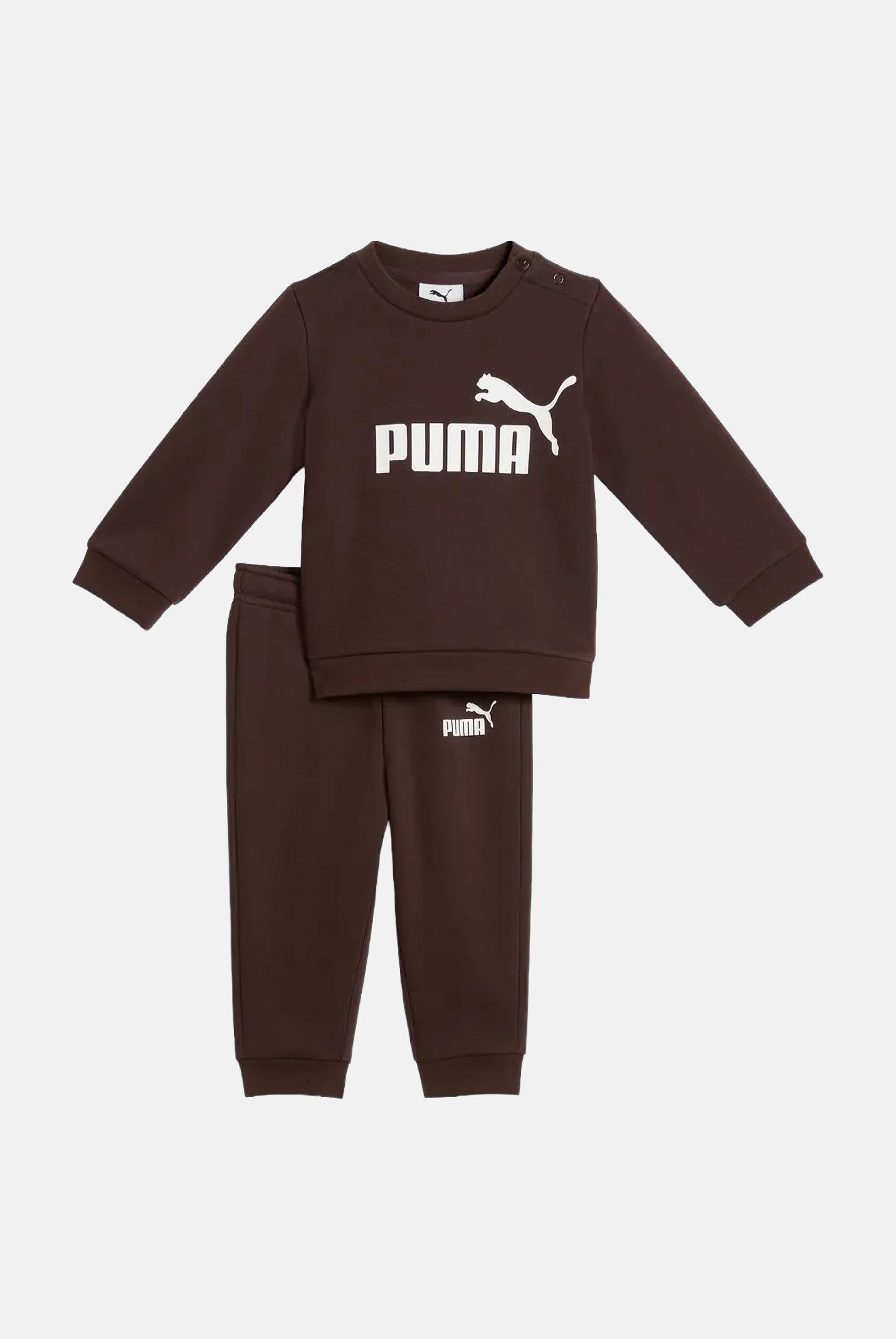 PUMA Tuta ESSENTIALS LOGO SUIT marrone per neonato con logo PUMA stampato sul petto. 686280 32 PUMA