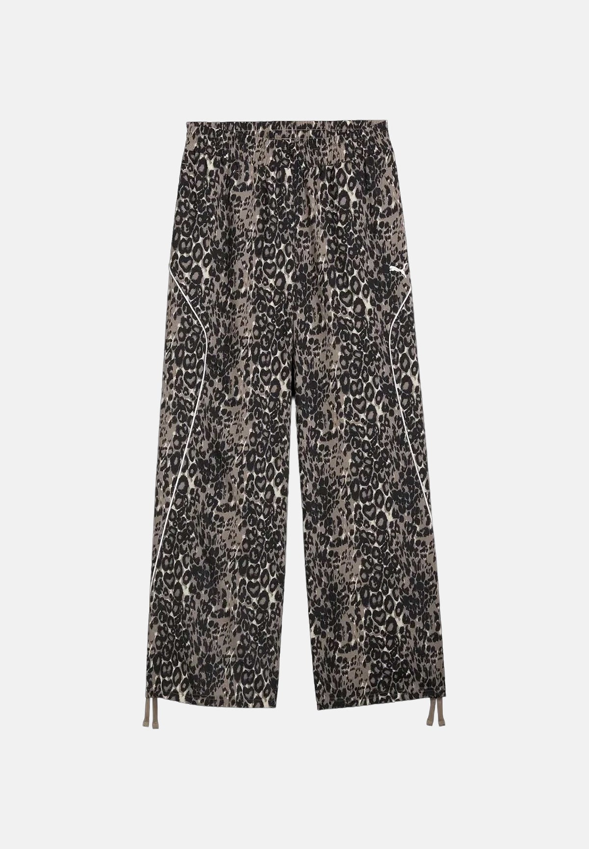 PUMA Pantalone RUN WOVEN PANTS beige per donna con trama grafica, vita elastica e fondo stringabile. 694005 81 PUMA