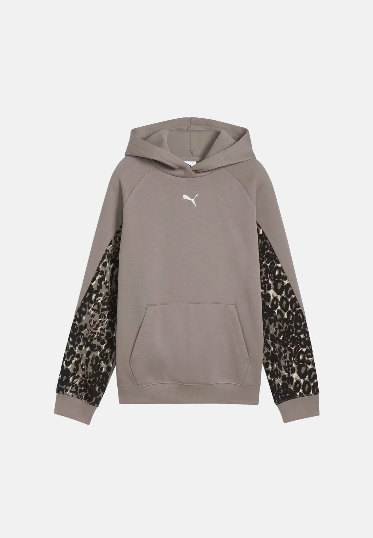 PUMA Felpa con cappuccio RUN HOODIE beige da donna con inserti manica stampati 694007 81 PUMA