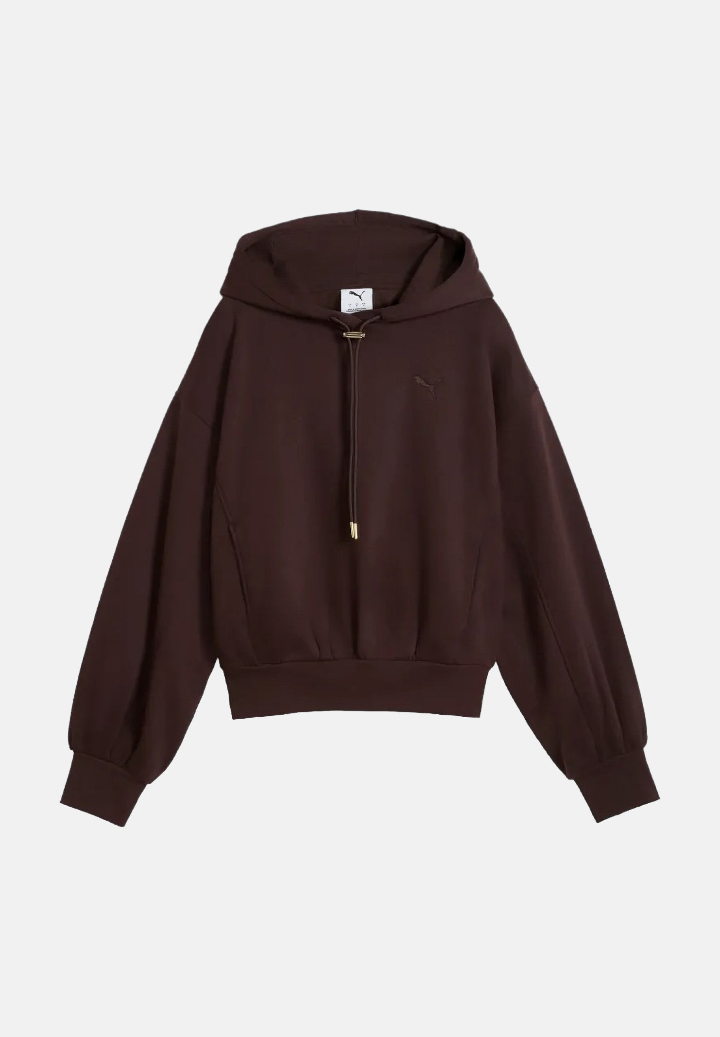 PUMA Felpa con cappuccio HOODIE marrone da donna con maniche a palloncino 694027 33 PUMA
