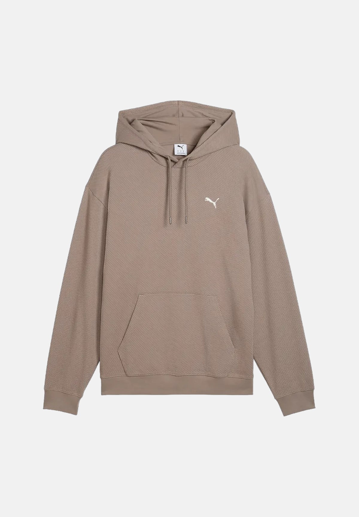 PUMA Felpa con cappuccio CLASSICS HOODIE beige da uomo con cappuccio integrato e tasca a marsupio. 694309 81 PUMA