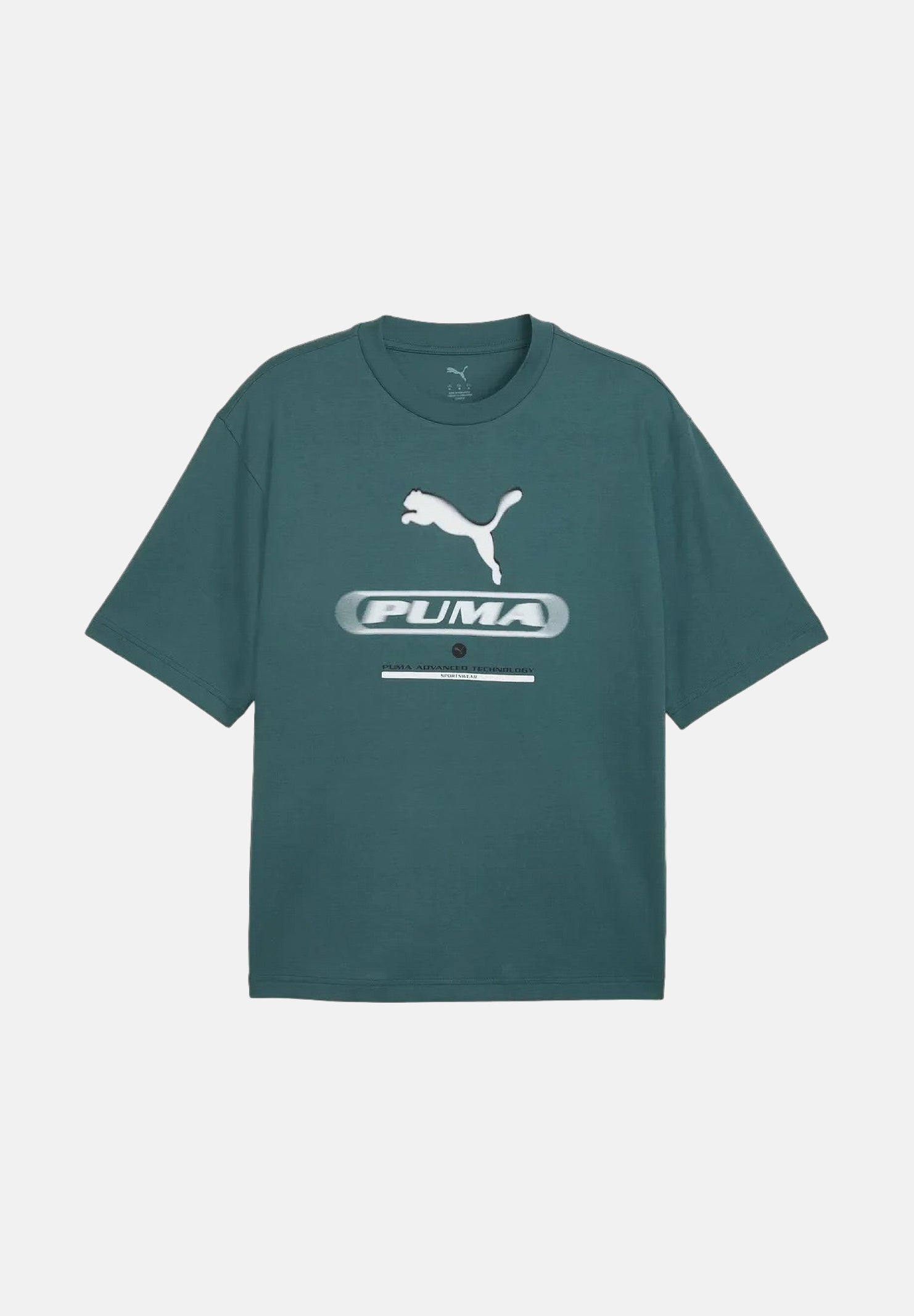PUMA T-shirt manica corta GRAPHIC TEE verde da uomo con stampa grafica sul petto e girocollo. 694321 69 PUMA