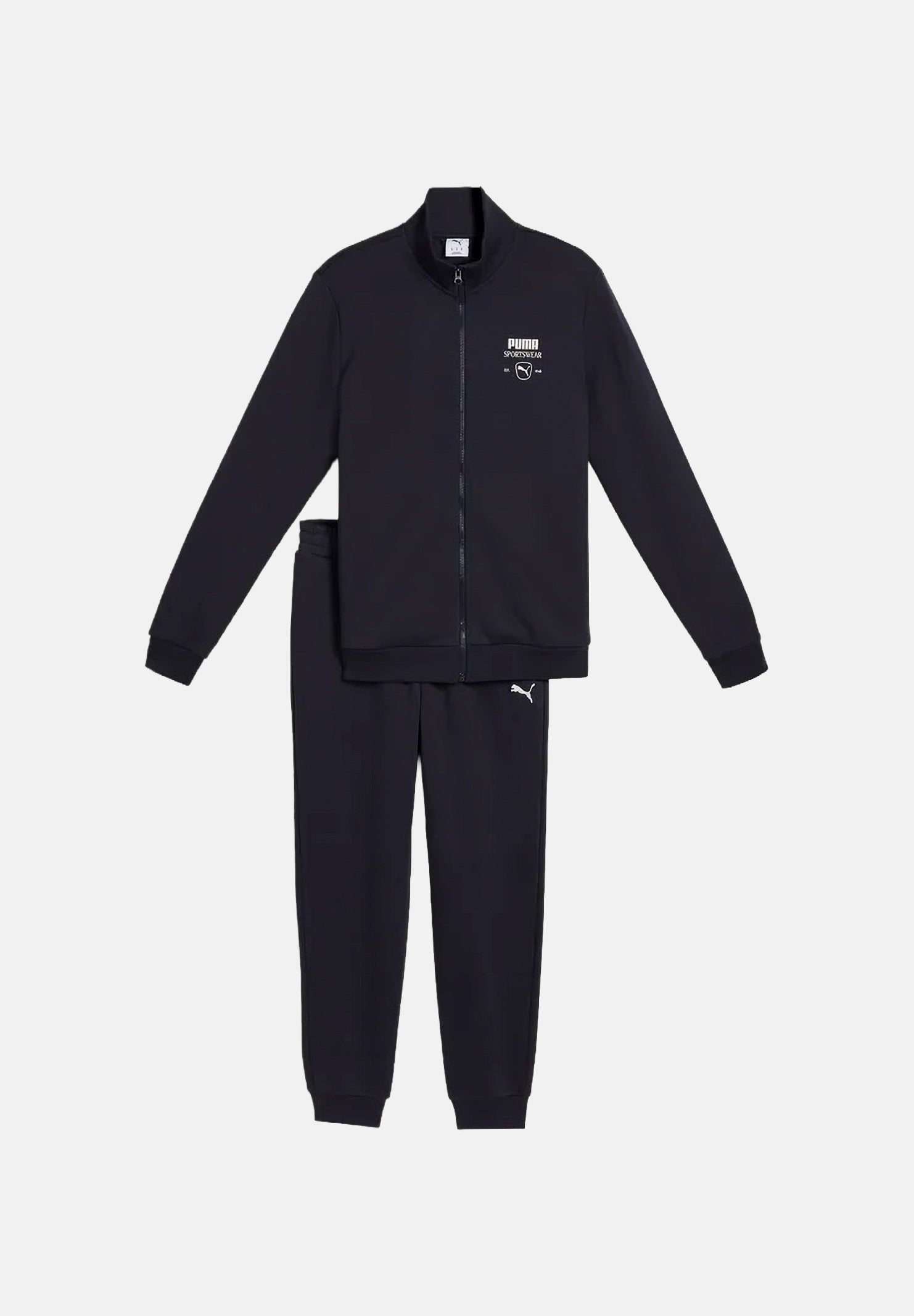 PUMA Tuta BASEBALL TRACKSUIT nero per uomo con profili blu a contrasto 694352 16 PUMA