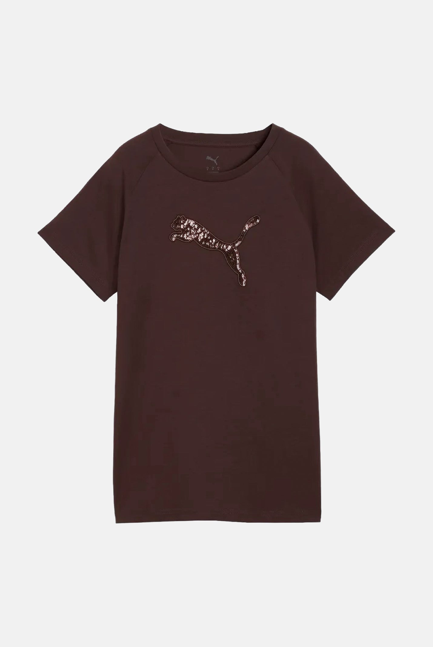 PUMA T-shirt manica corta CLASSICS RHINESTONE marrone da donna con logo in strass sul petto e girocollo. 694576 33 PUMA