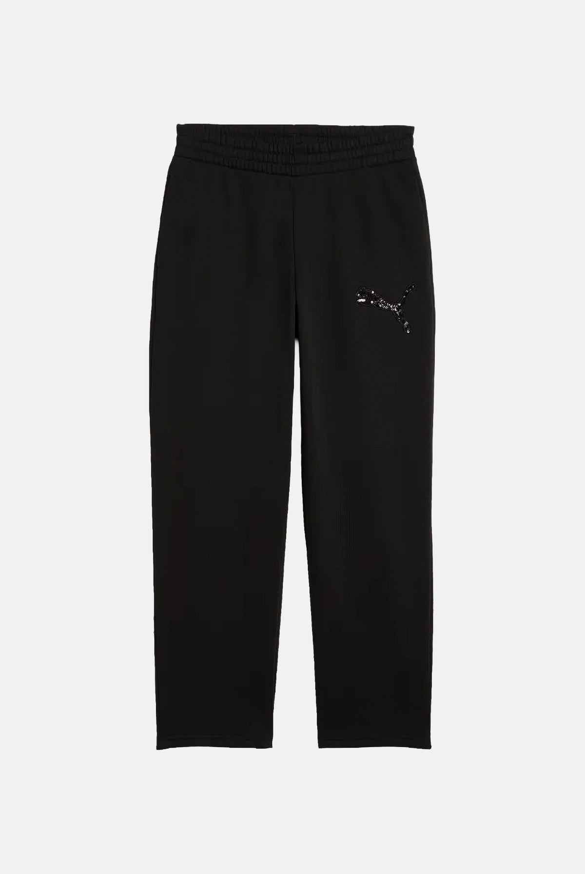 PUMA Pantaloni RHINESTON OPEN nero da donna con logo in strass e fondo dritto. 694578 01 PUMA