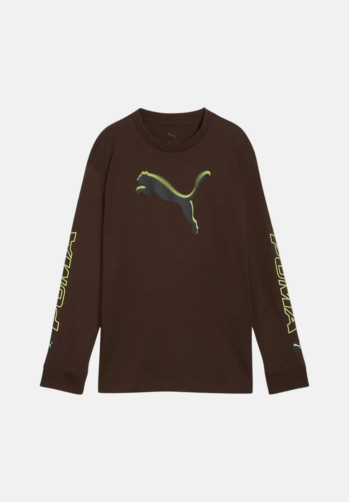 PUMA T-shirt marrone per bambino e bambina con maxilogo e maniche stampate 694670 33 PUMA