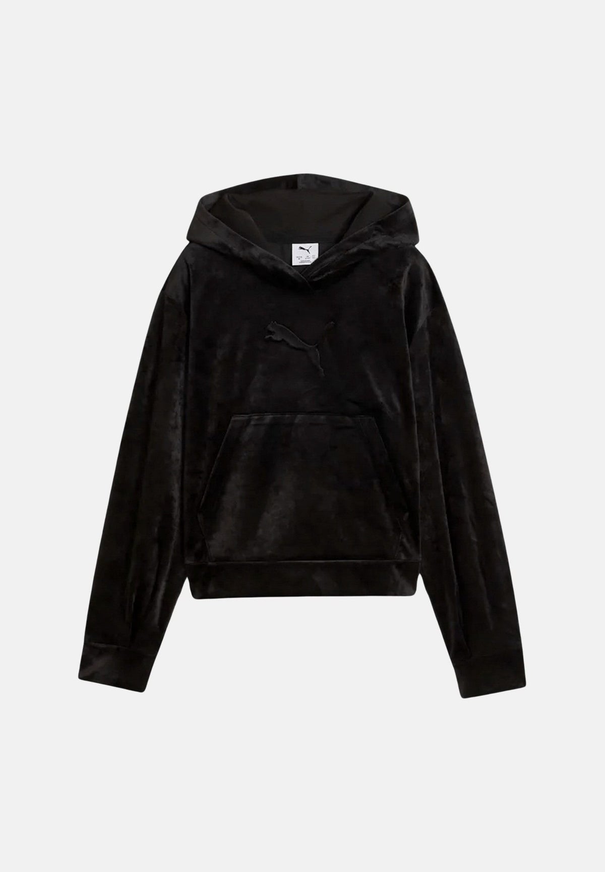 PUMA Felpa con cappuccio nera per bambina con cappuccio e finitura soft. 694853 01 PUMA