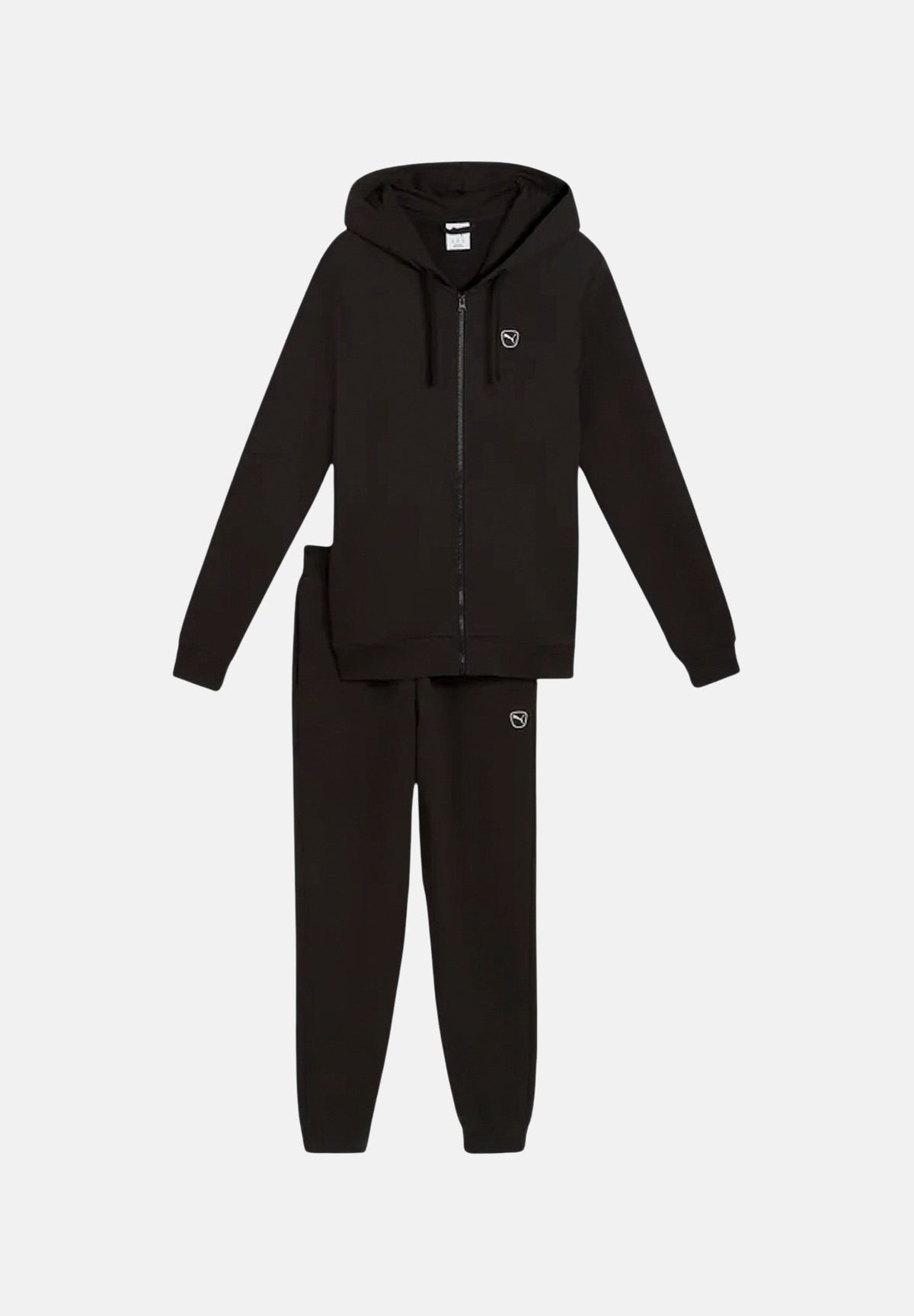 PUMA Tuta sportiva in felpa nera per uomo con felpa full zip e pantaloni jogger 695216 01 PUMA