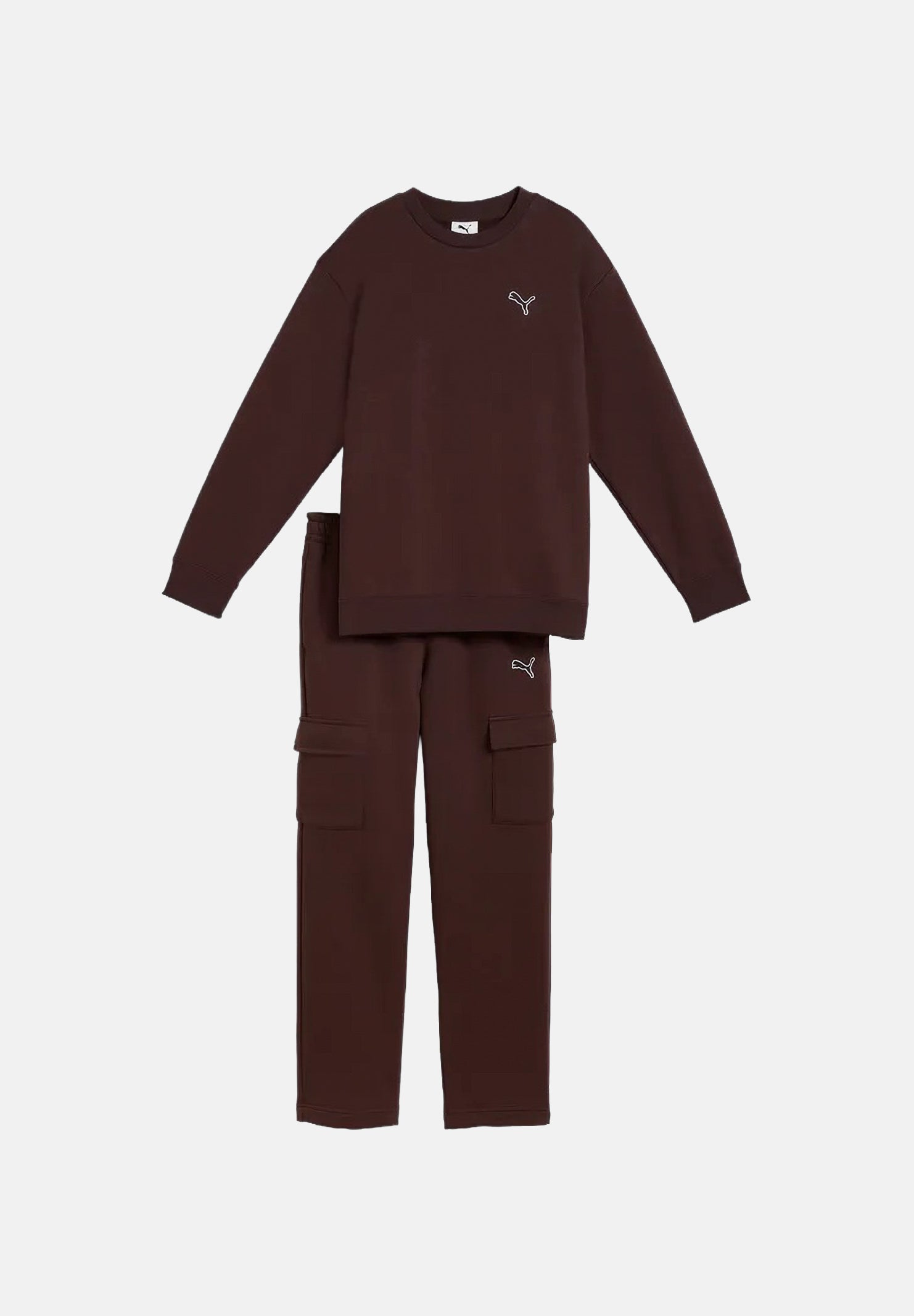 PUMA Tuta CARGO SUIT marrone per bambino e bambina con mini logo laterale cat 695218 33 PUMA