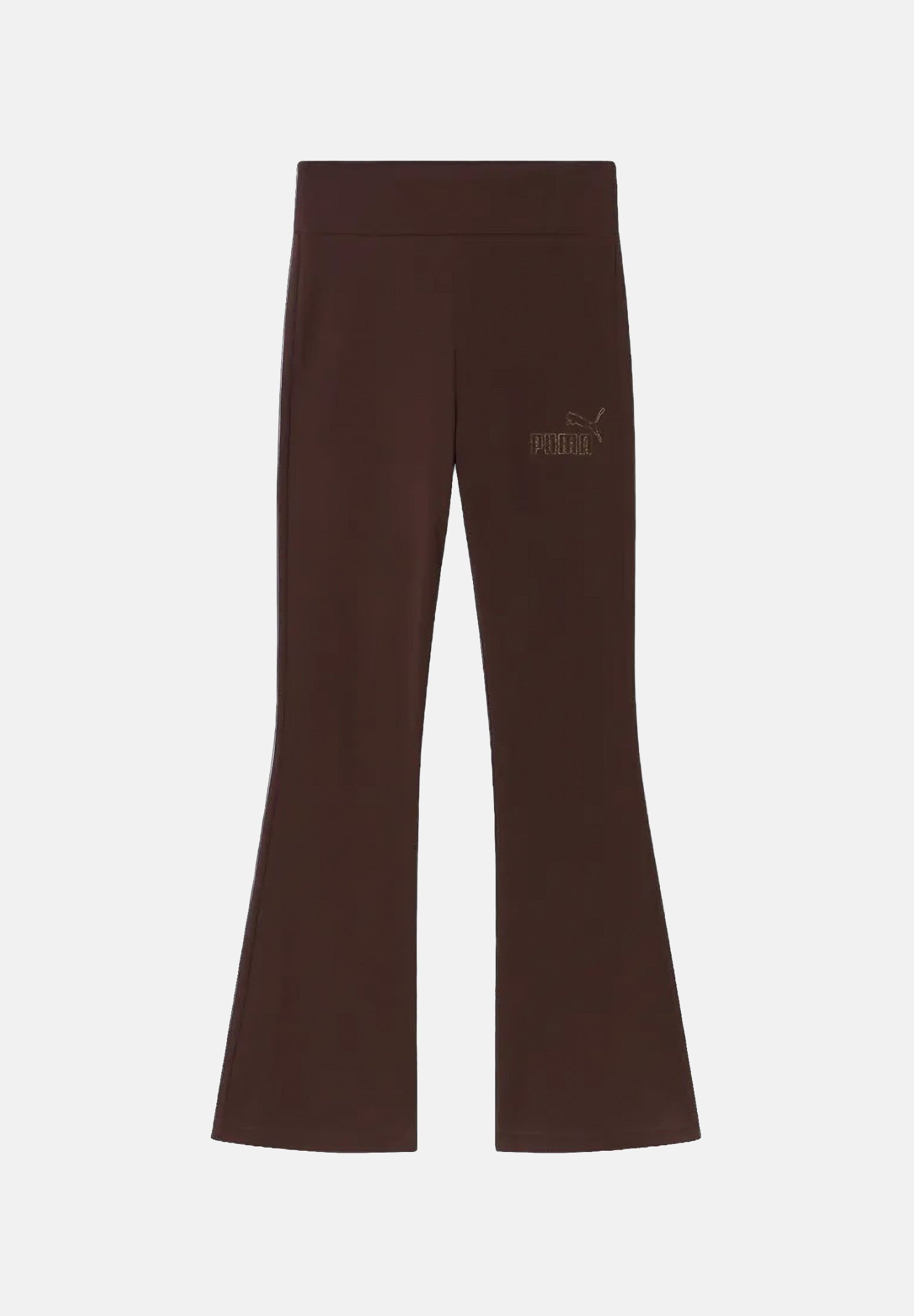 Leggings sportivi ESS RHINESTONE FLARED marrone da donna con dettagli strass e taglio a zampa. 696925 33 PUMA