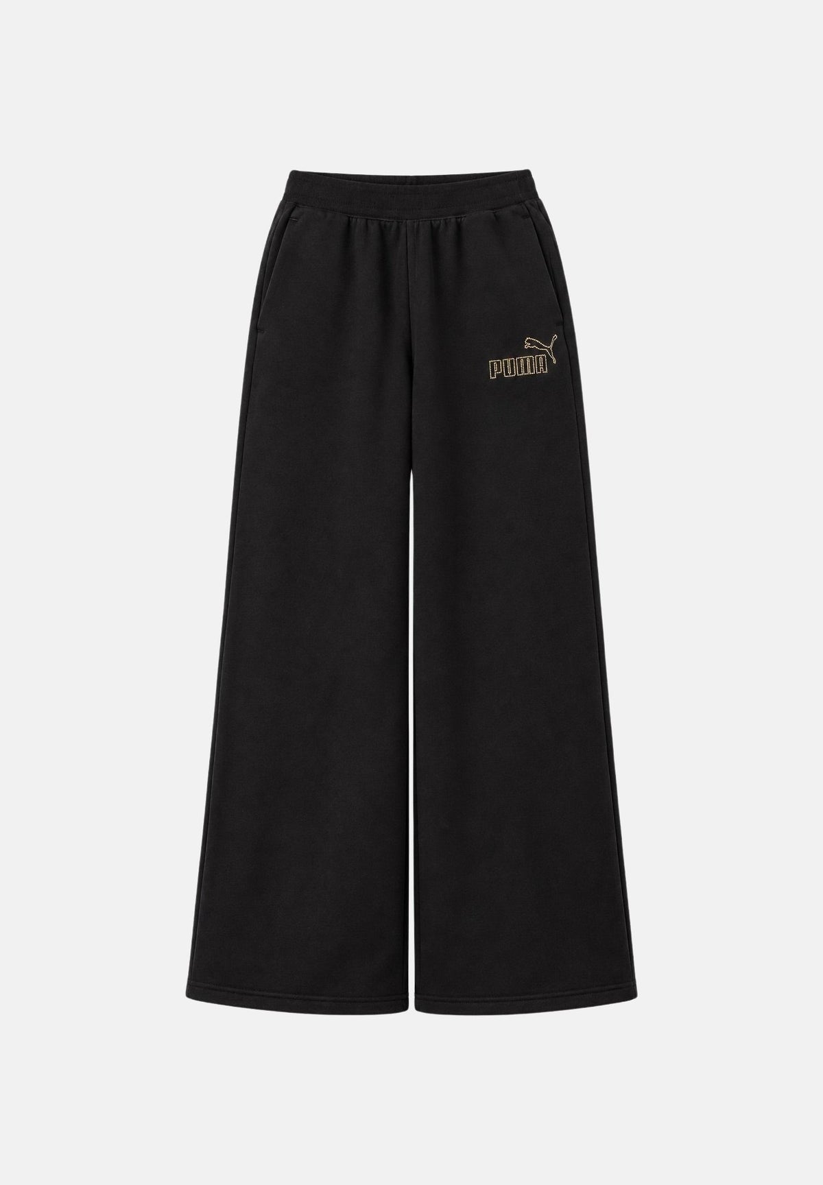 PUMA Pantaloni ESSENTIALS ELEVATED neri da donna con gamba ampia 696926 01 PUMA