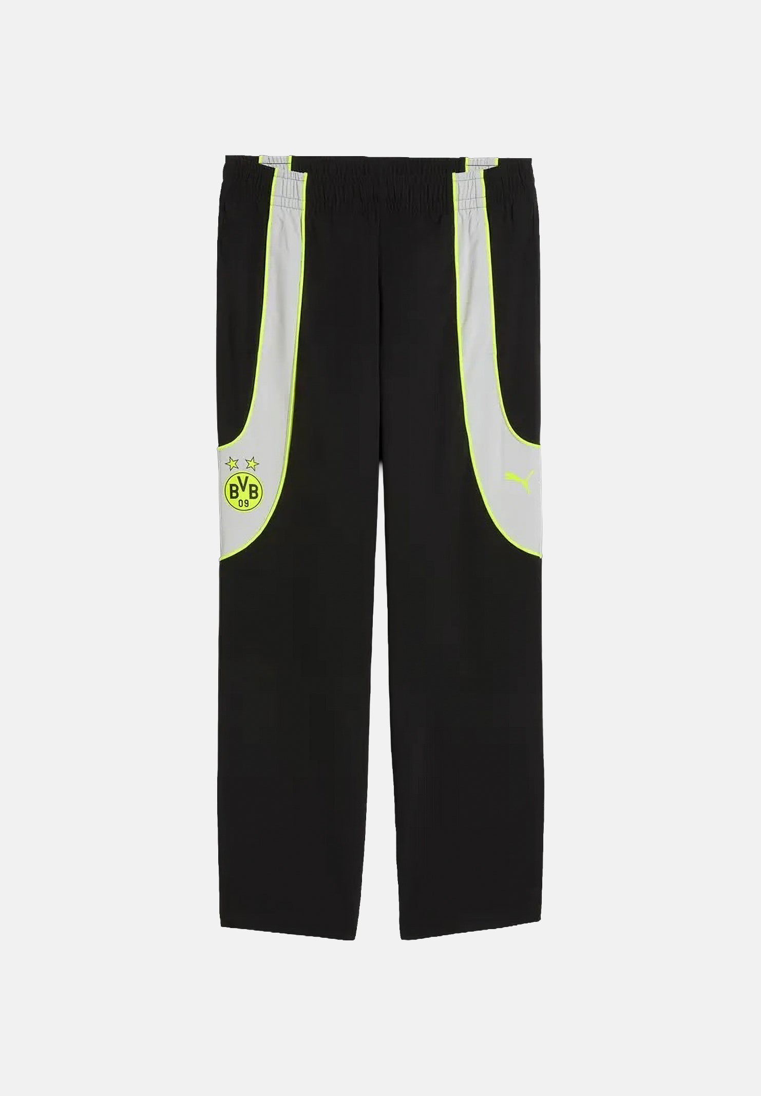 PUMA Pantaloni BORUSSIA DORTMUND PUMATECH-X neri per uomo con inserti laterali grigi a contrasto 786363 11 PUMA