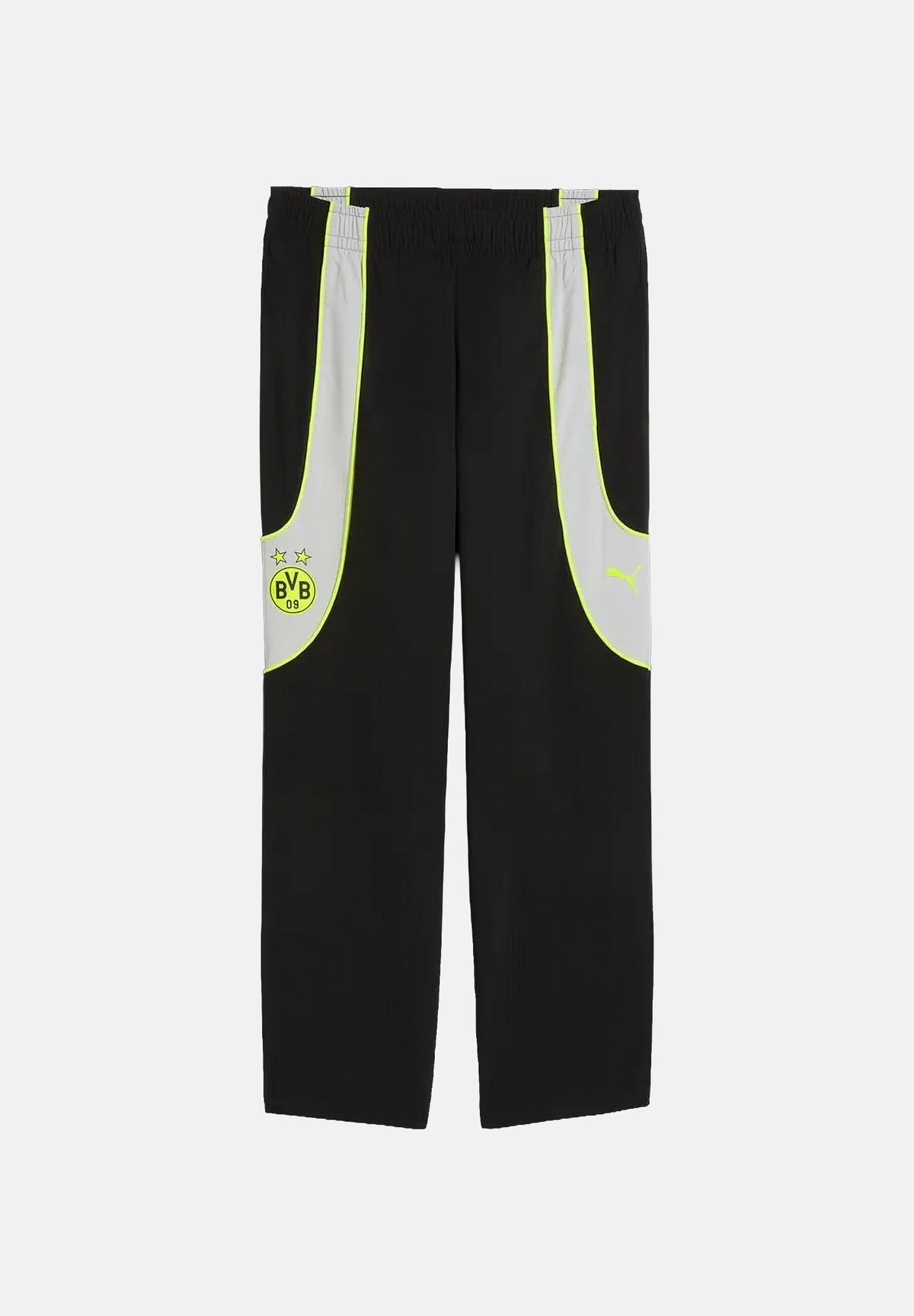 PUMA Pantaloni BORUSSIA DORTMUND PUMATECH-X neri per uomo con inserti laterali grigi a contrasto 786363 11 PUMA