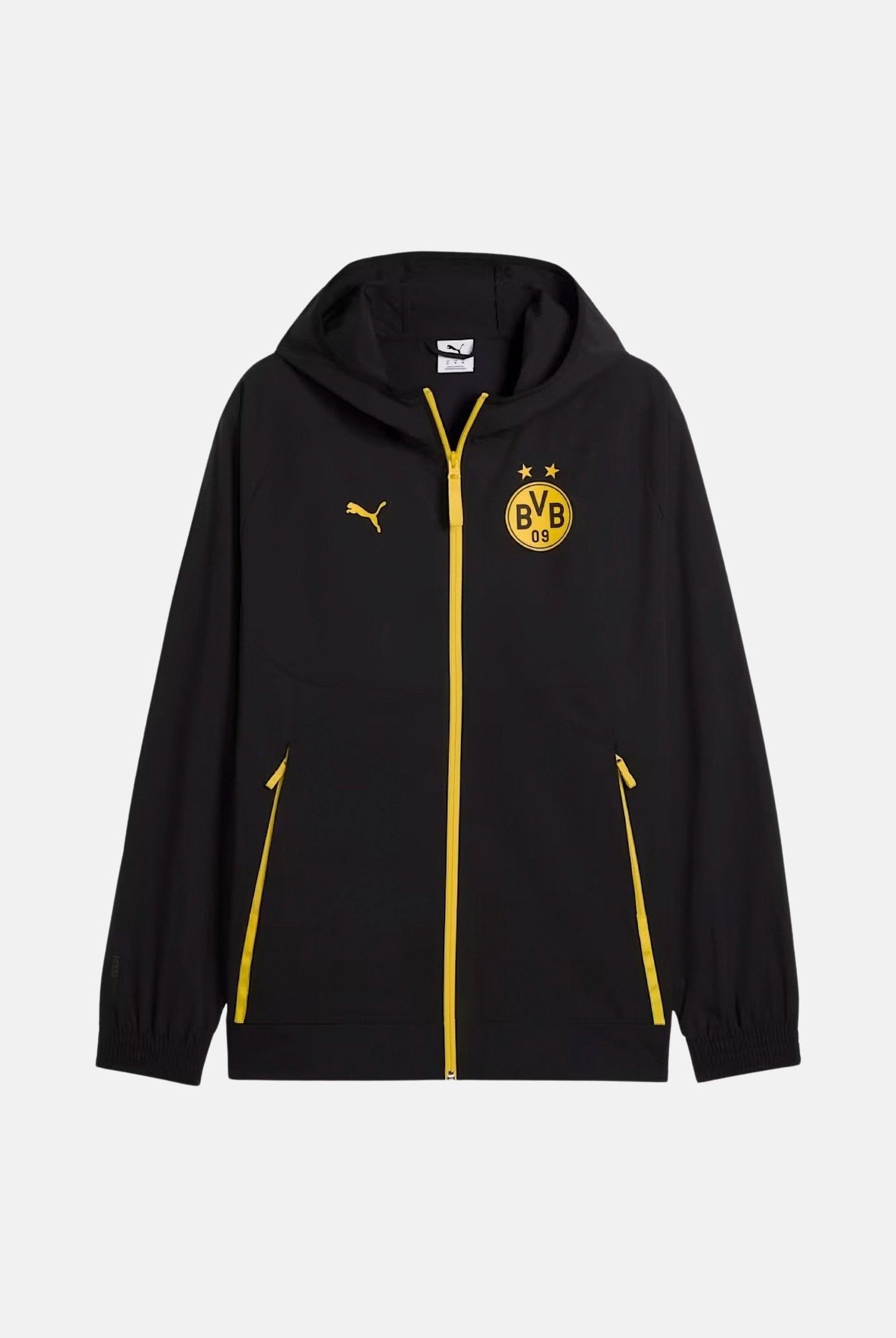 PUMA Giacca BORUSSIA a vento nera da uomo con dettagli a contrasto e stemma<BR/> 786509 07 PUMA