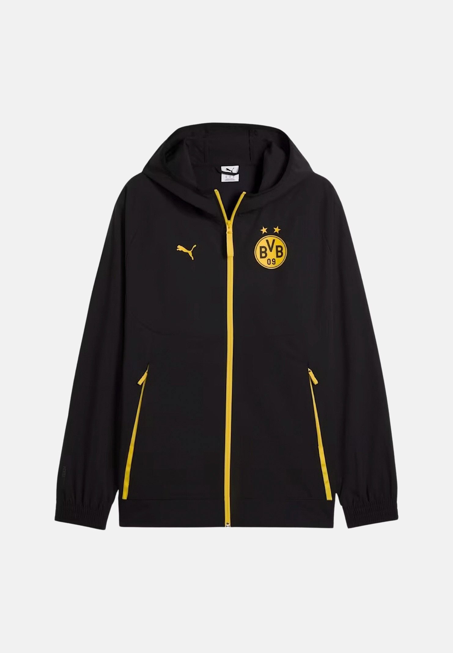 PUMA Giacca BORUSSIA a vento nera da uomo con dettagli a contrasto e stemma<BR/> 786509 07 PUMA