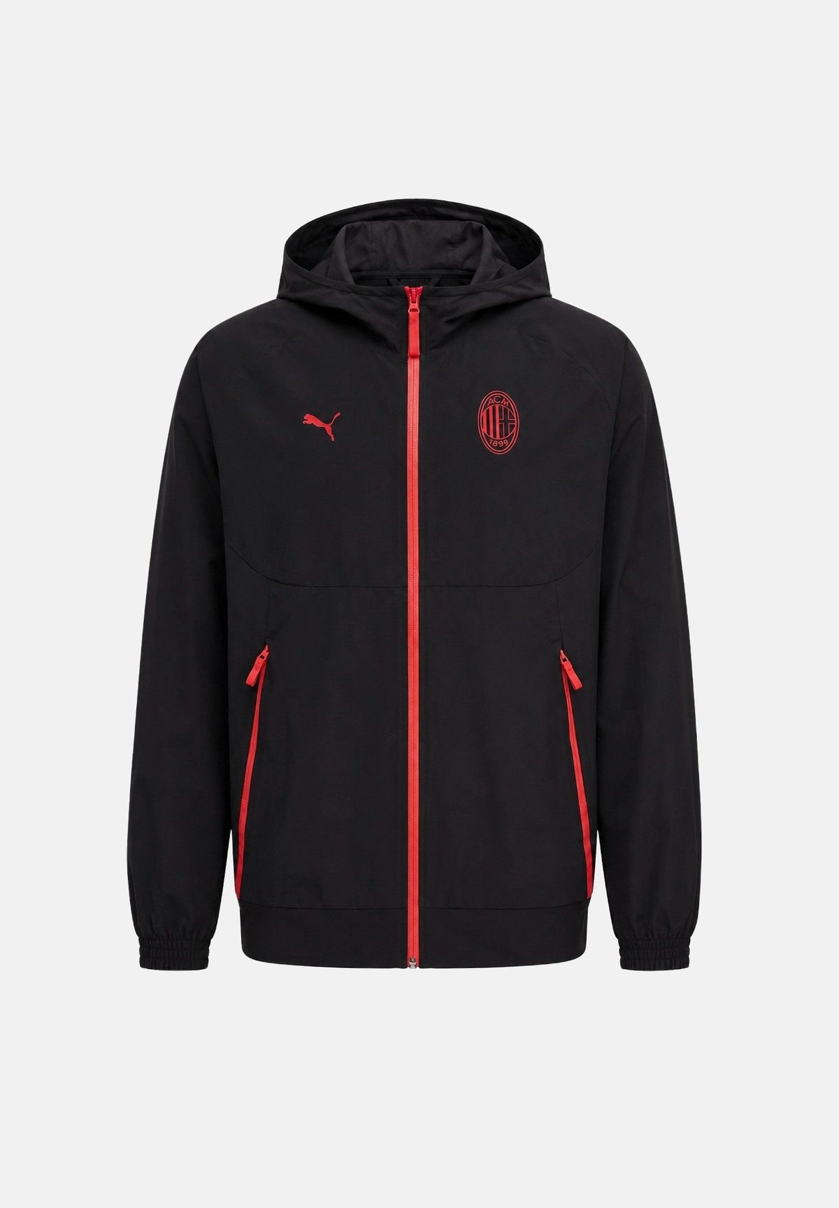 PUMA Giacca a vento AC MILAN dark gray, grigio antracite da uomo con dettagli a contrasto e stemma laterale <BR/> 786699 20 PUMA