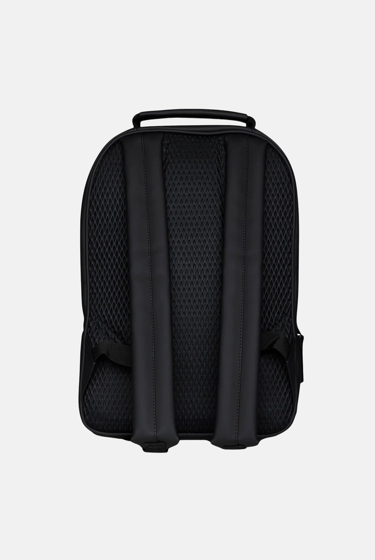 RAINS Zaino nero per uomo e donna con tasca frontale con zip e scomparto imbottito per laptop. RA13260 BL RAINS