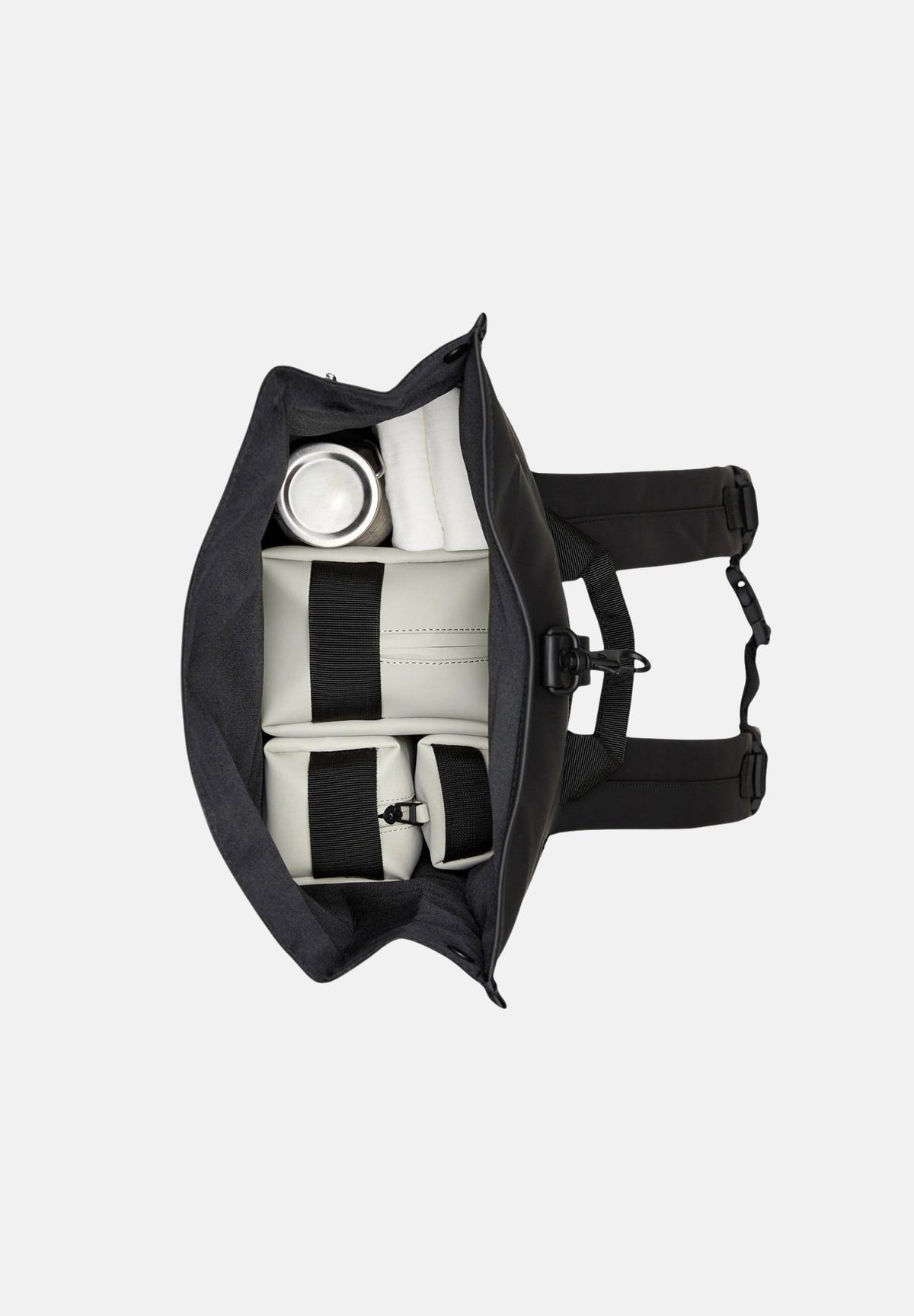 RAINS Zaino Rolltop nero per uomo e donna RA13320 NA RAINS