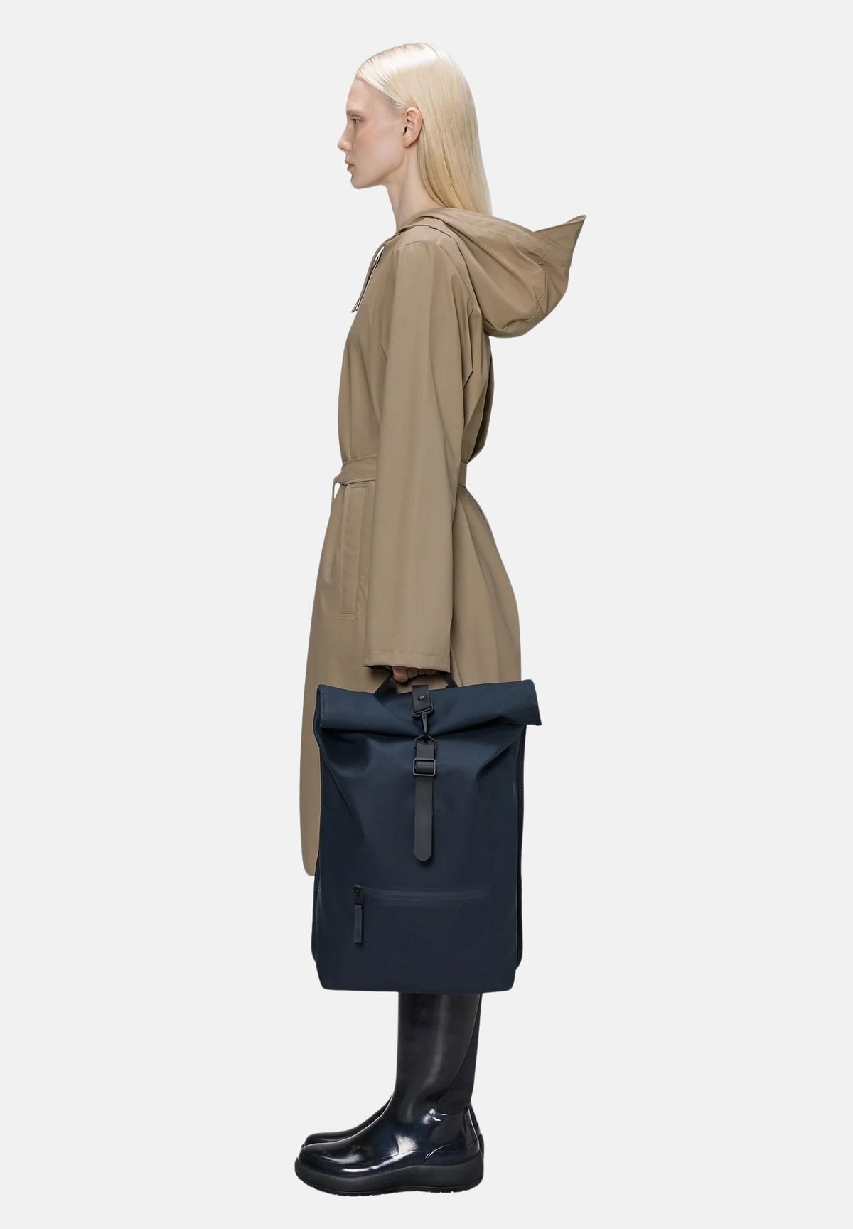 RAINS Zaino Rolltop nero per uomo e donna RA13320 NA RAINS