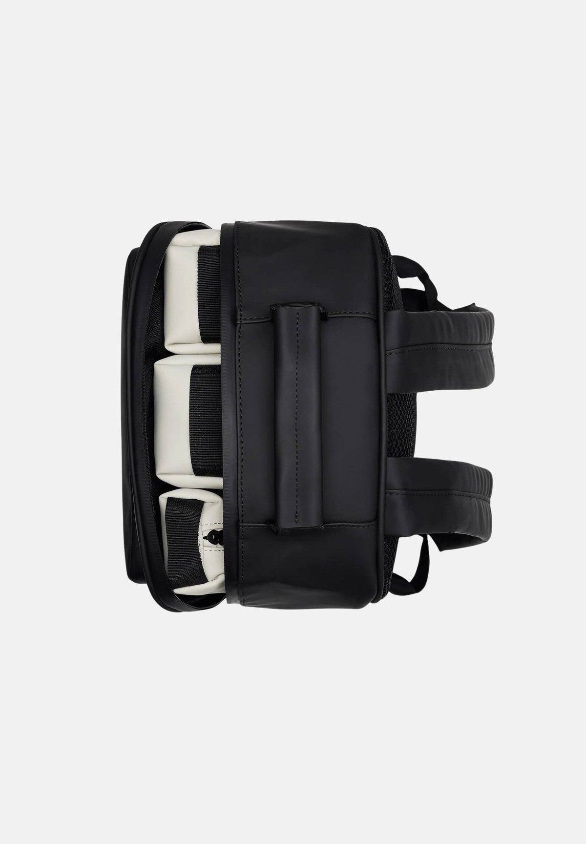 RAINS Zaino BOOK DAYPACK LARGE nero per uomo e donna con tasca frontale con zip, scomparto imbottito RA13680 BL RAINS
