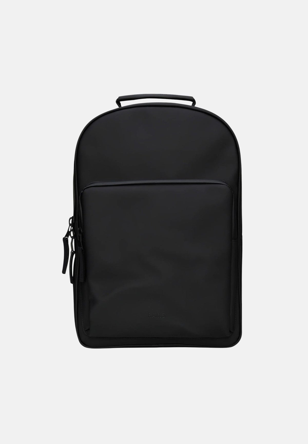 RAINS Zaino BOOK DAYPACK LARGE nero per uomo e donna con tasca frontale con zip, scomparto imbottito RA13680 BL RAINS