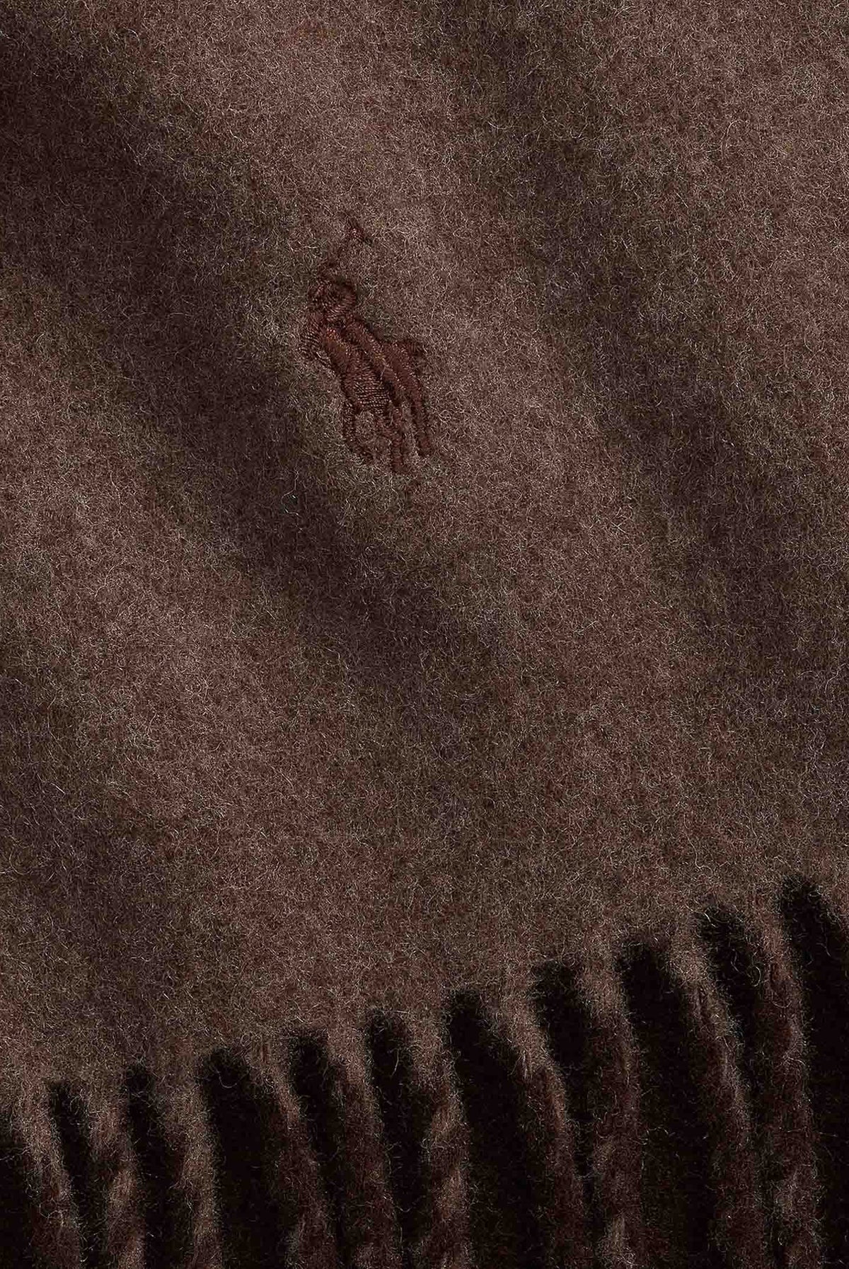 RALPH LAUREN Sciarpa marrone nocciola per uomo e donna con frange decorative alle estremità e morbida struttura 449840341002 . RALPH LAUREN