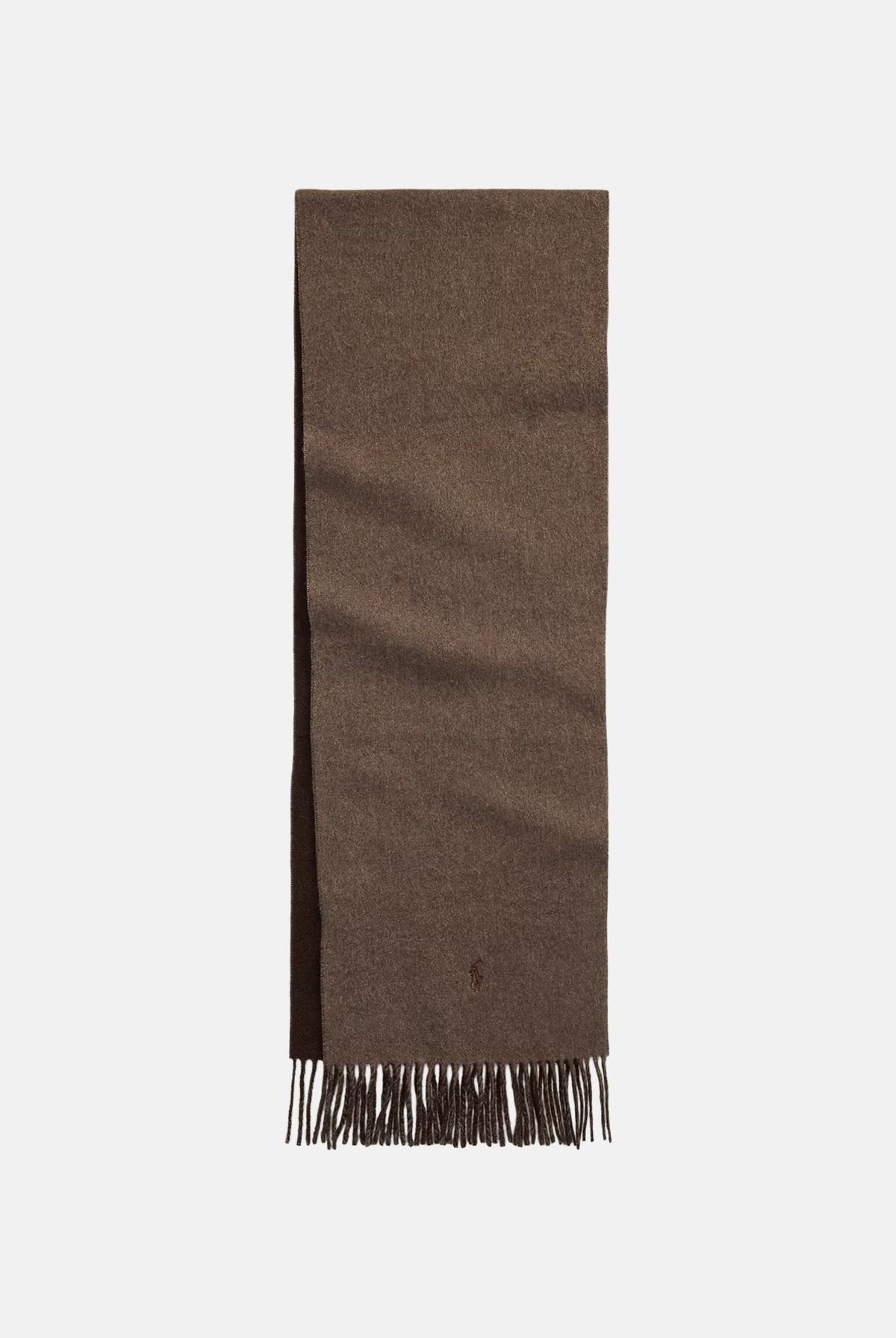 RALPH LAUREN Sciarpa marrone nocciola per uomo e donna con frange decorative alle estremità e morbida struttura 449840341002 . RALPH LAUREN