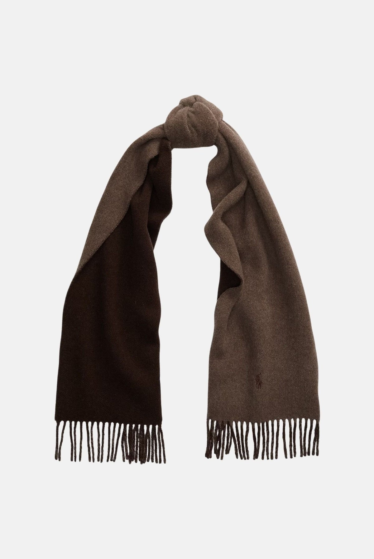 RALPH LAUREN Sciarpa marrone nocciola per uomo e donna con frange decorative alle estremità e morbida struttura 449840341002 . RALPH LAUREN