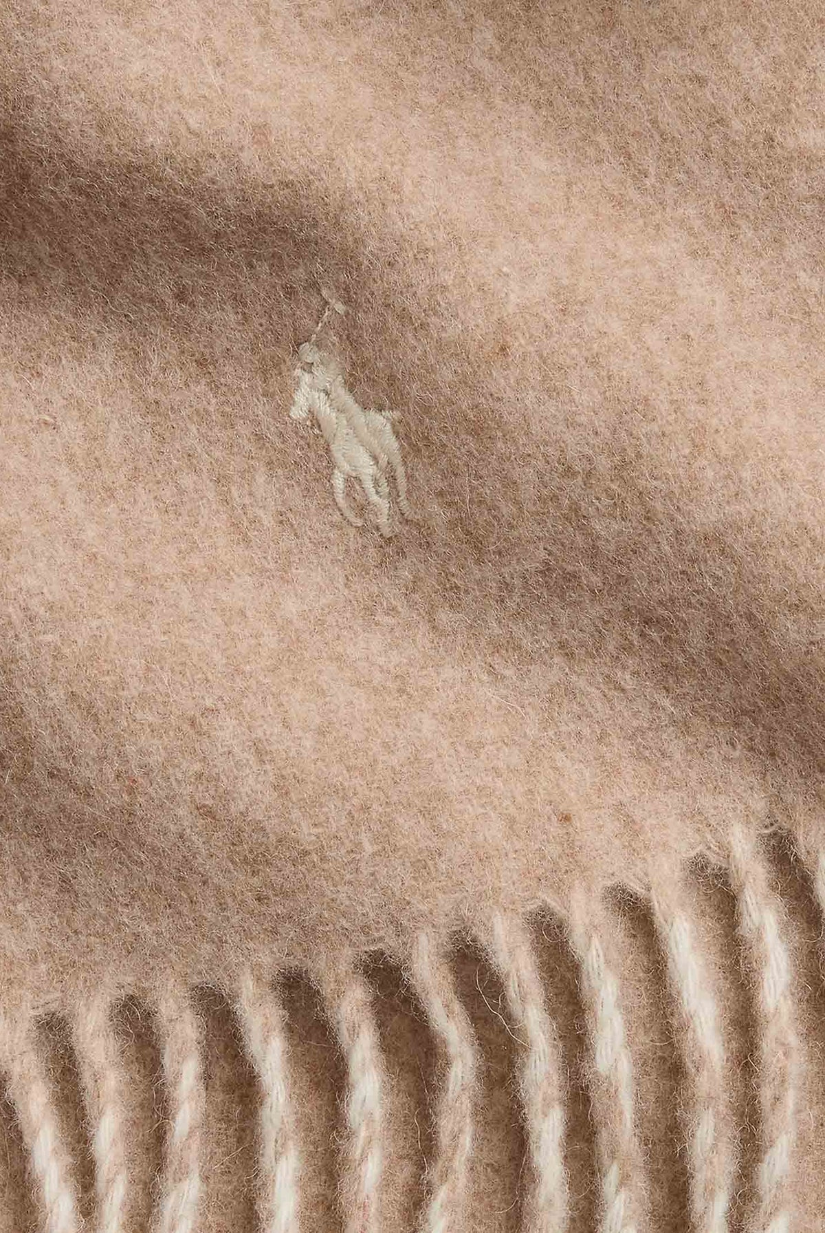 RALPH LAUREN Sciarpa beige taupe per uomo e donna con frange decorative alle estremità 449959334002 . RALPH LAUREN