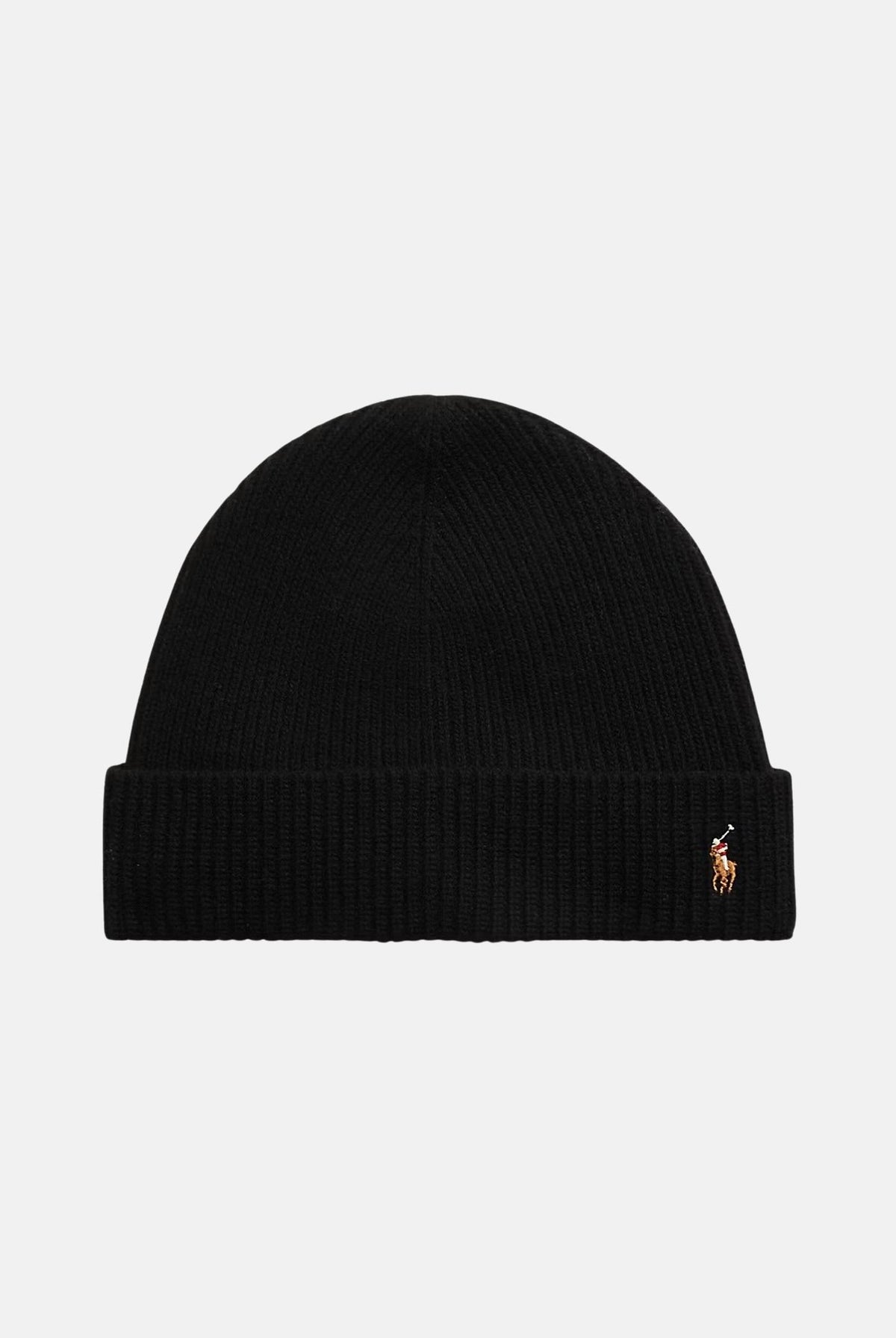 RALPH LAUREN Cappello nero per uomo e donna con lavorazione a costine e ricamo iconico 449959337001 . RALPH LAUREN