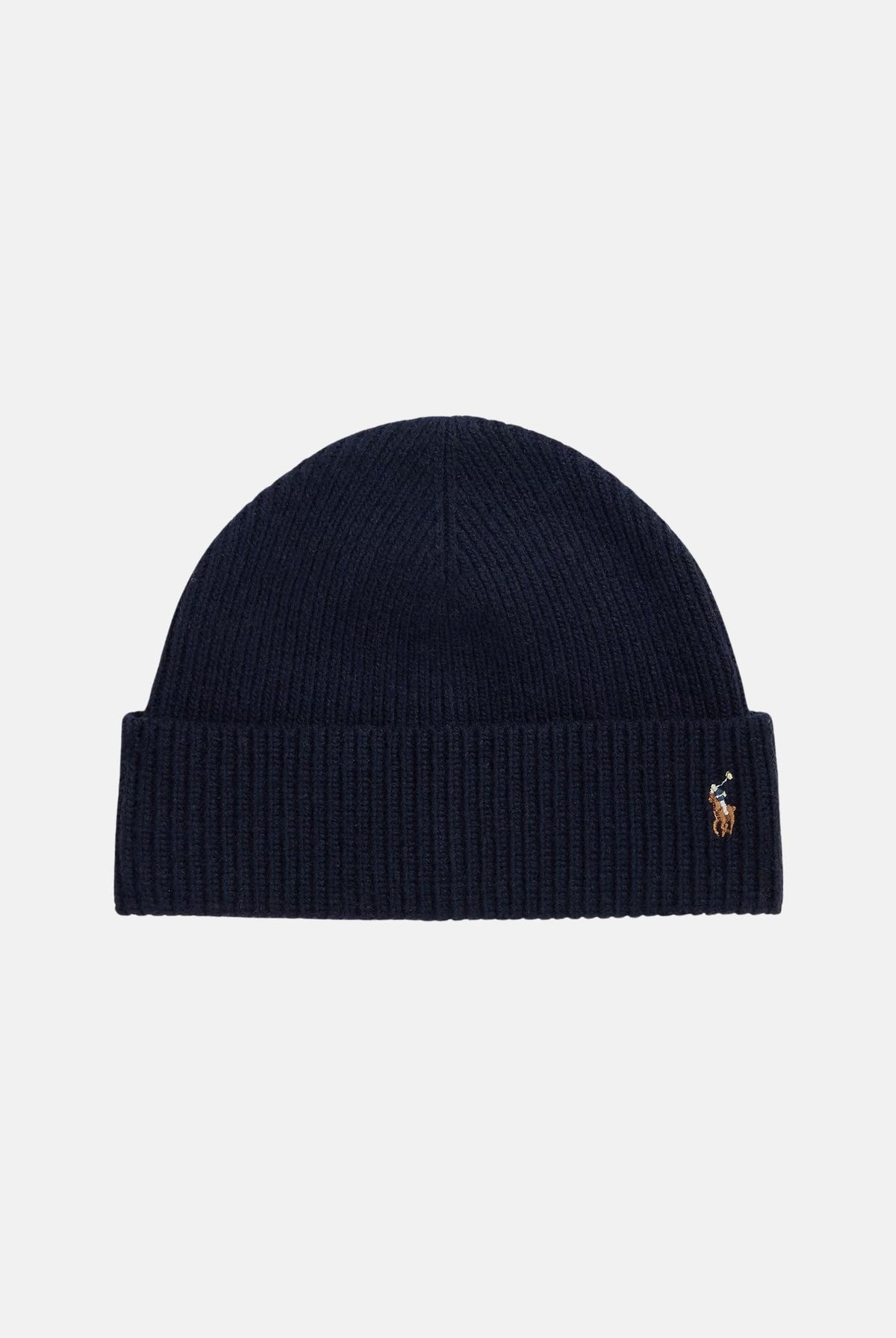 RALPH LAUREN Cappello di lana blu navy per uomo e donna con lavorazione a costine e ricamo iconico 449959337005 . RALPH LAUREN