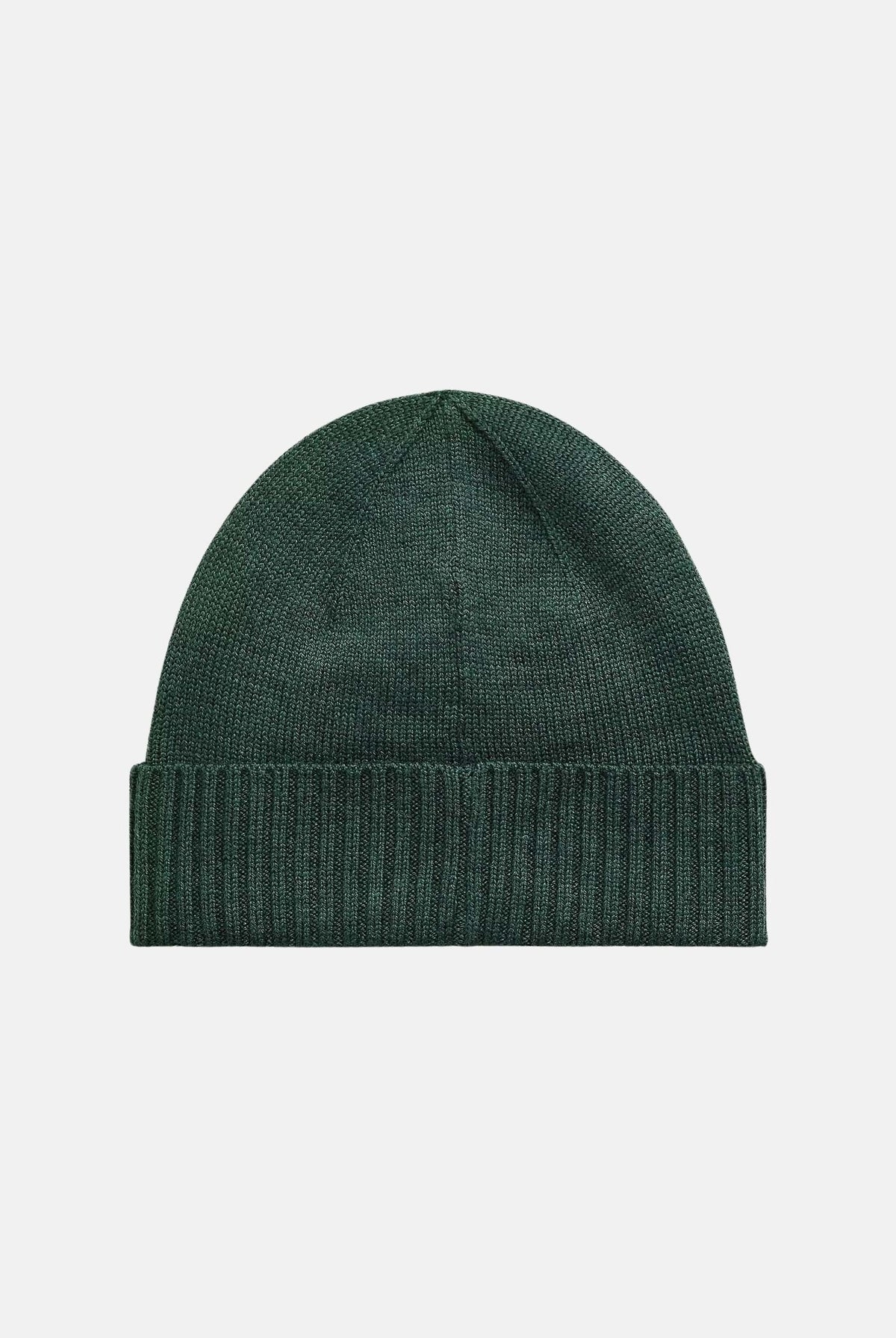 RALPH LAUREN Berretto di lana verde pino per uomo e donna con risvolto in morbido filato lavorato a coste 710886137501 . RALPH LAUREN
