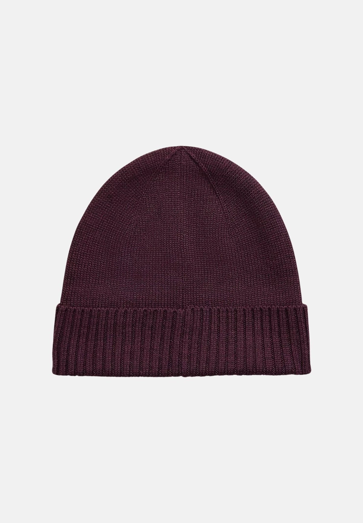 RALPH LAUREN Berretto di lana merlot wine-bordeaux per uomo e donna con risvolto a costine e iconico ricamo 710886137502 . RALPH LAUREN
