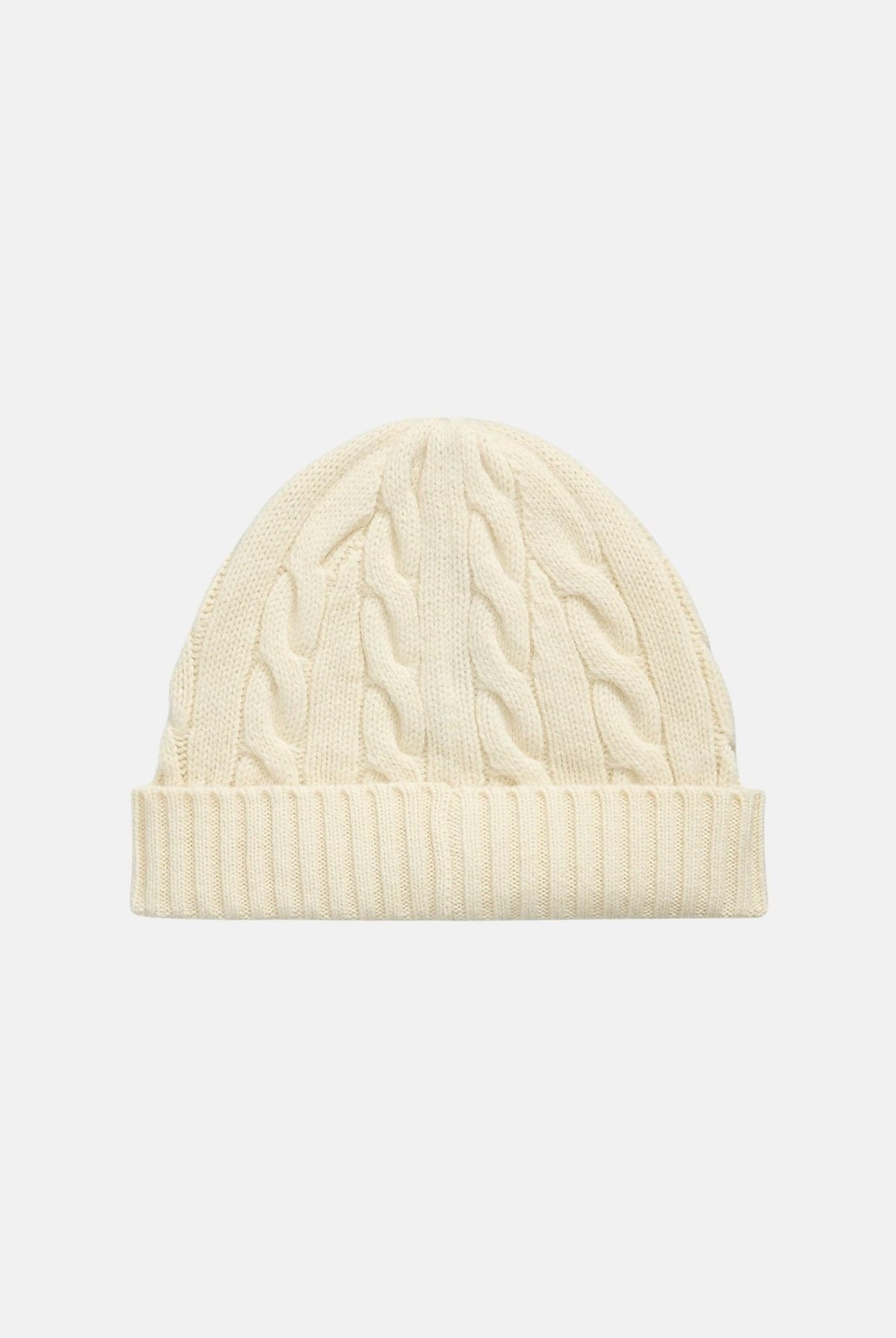 RALPH LAUREN Berretto di lana CABLE-KNIT WOOL crema avorio per uomo e donna 710B23668006 . RALPH LAUREN