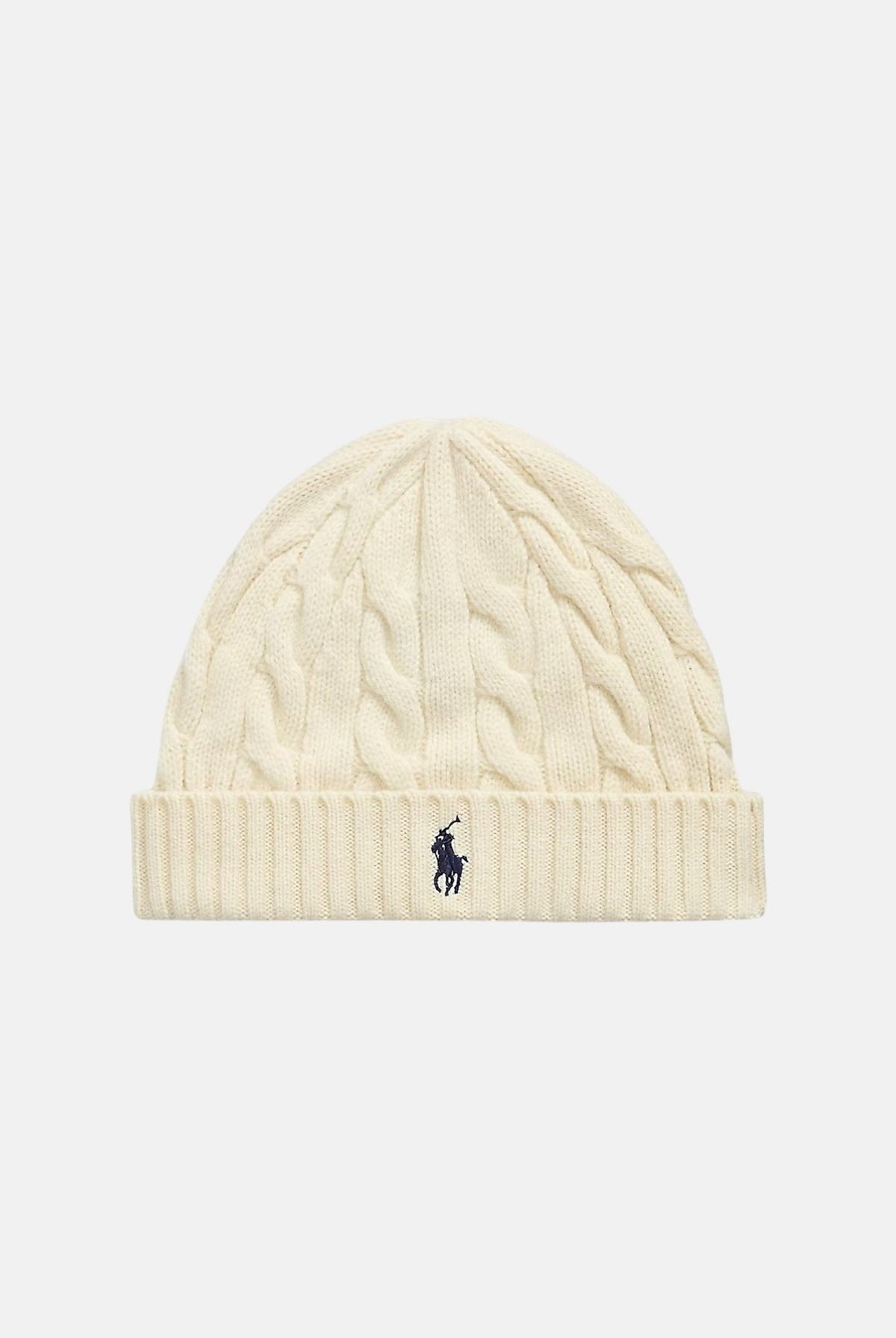RALPH LAUREN Berretto di lana CABLE-KNIT WOOL crema avorio per uomo e donna 710B23668006 . RALPH LAUREN