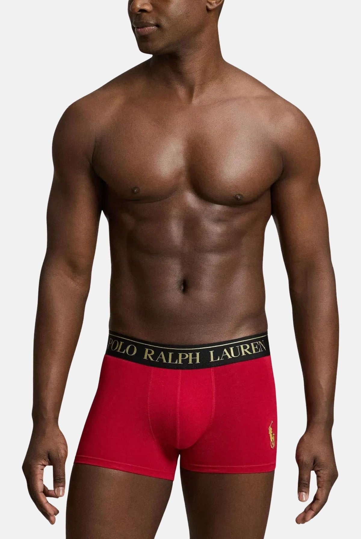 RALPH LAUREN Boxer set 2 paia rosso-nero per uomo con iconico logo ricamato e fascia elastica logata. 714843425018 . RALPH LAUREN