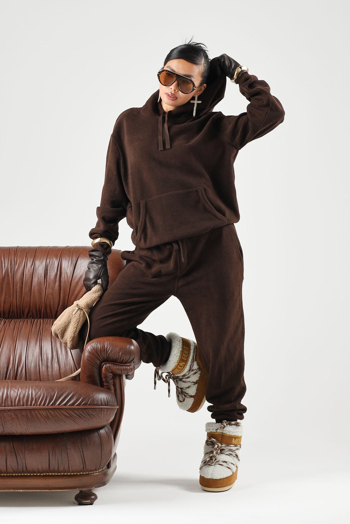 RALPH LAUREN Pantaloni jogger marroni per uomo e donna con vita elasticizzata e coulisse regolabile. 714B36288002 . RALPH LAUREN