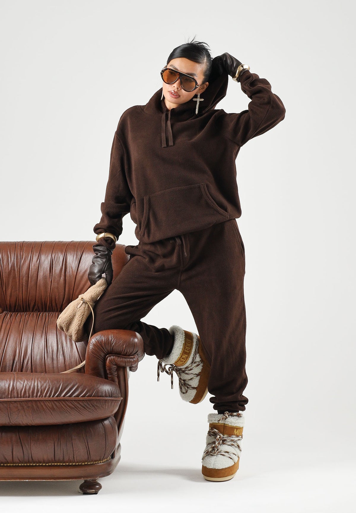 RALPH LAUREN Pantaloni jogger marroni per uomo e donna con vita elasticizzata e coulisse regolabile. 714B36288002 . RALPH LAUREN